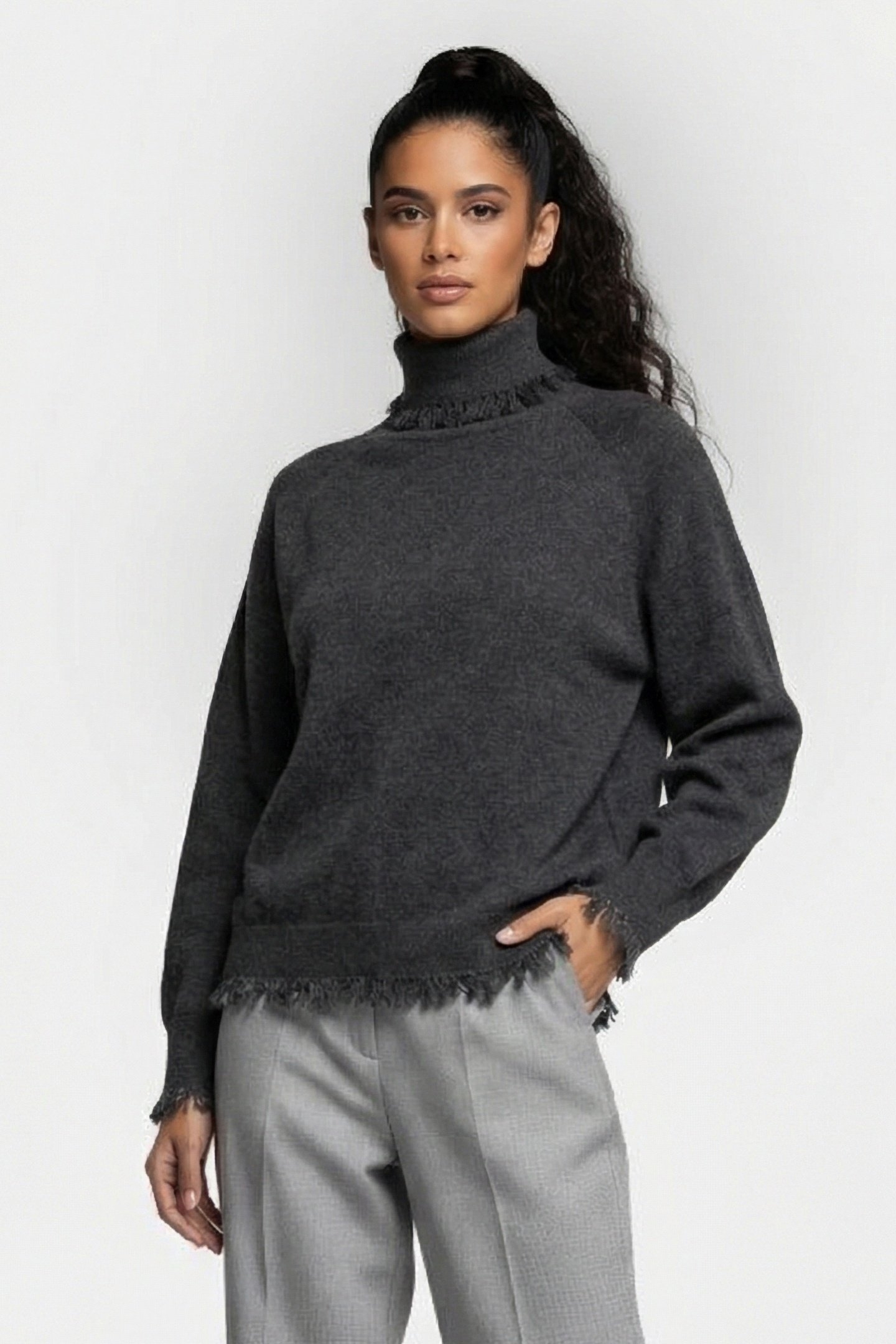 SUMAC PULLOVER DARK GREY MELANGE 1