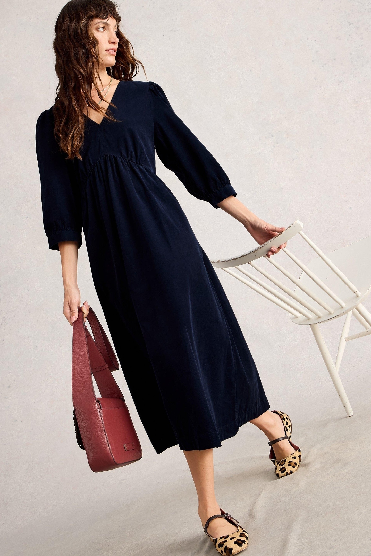 LUCY CORD DRESS DARK NAVY 5