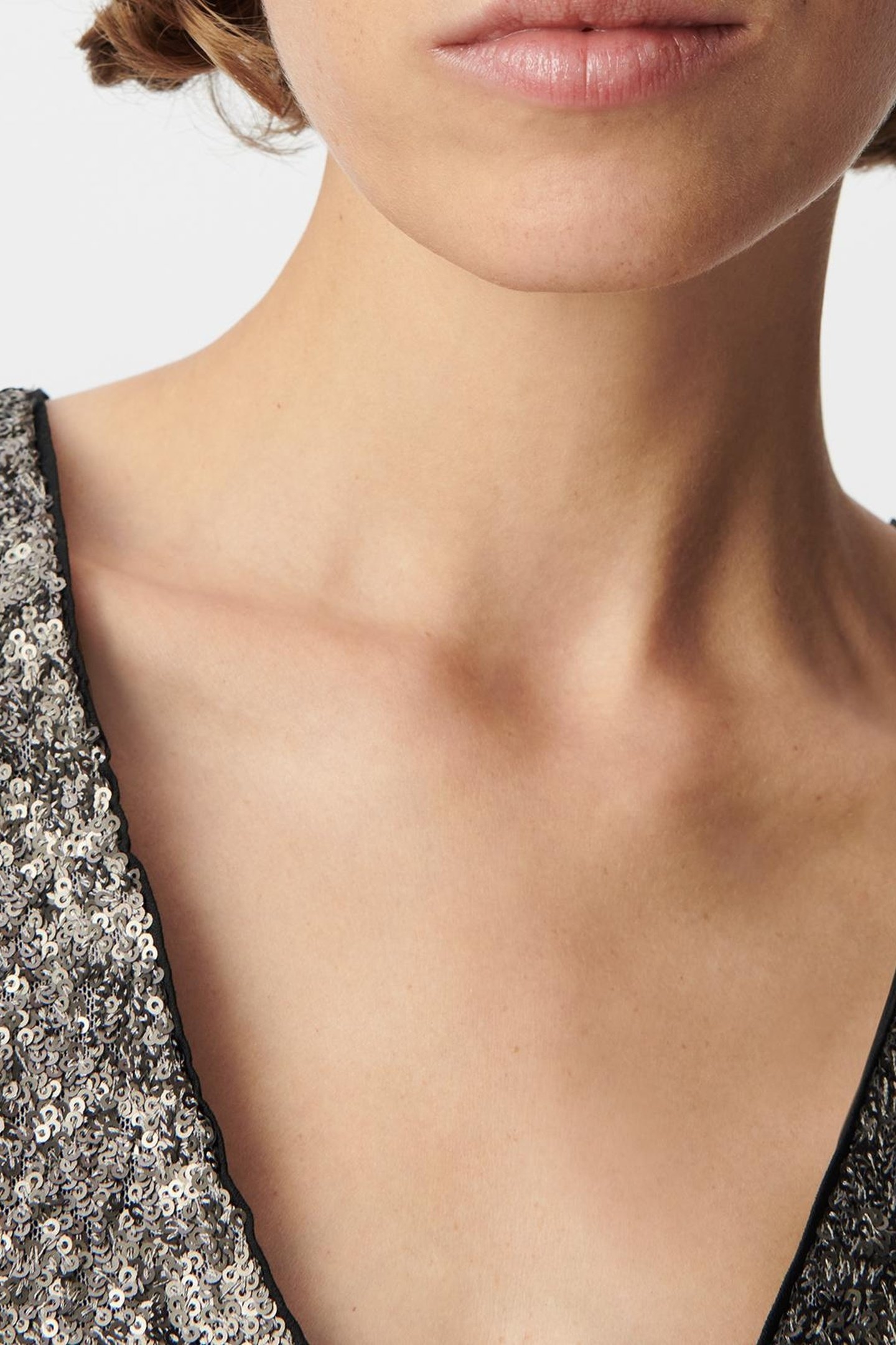 GREY TOP EMBROIDERED WITH METALLIC SEQUINS 6