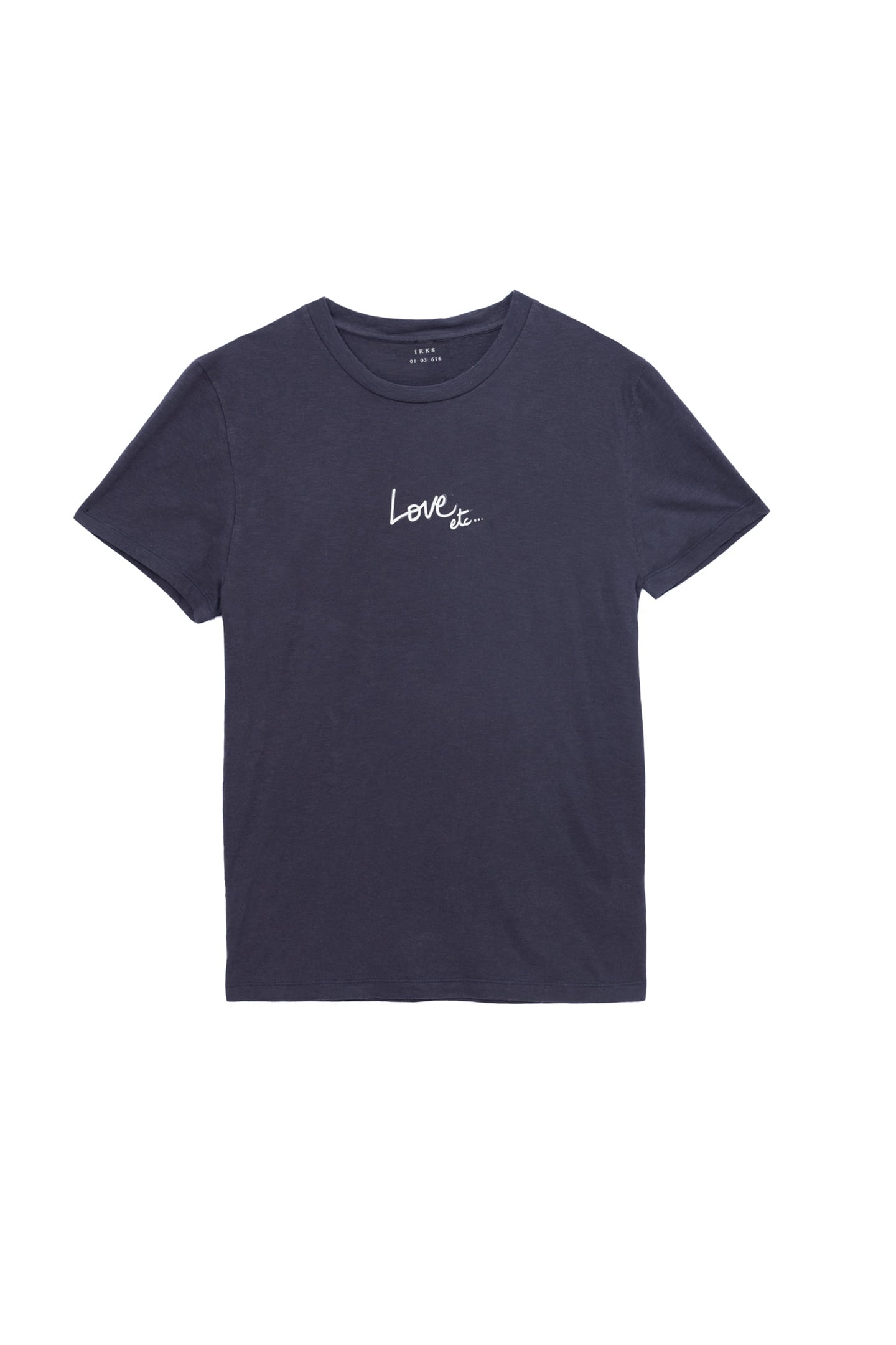 NAVY ORGANIC COTTON T-SHIRT WITH LOVE SLOGAN 5
