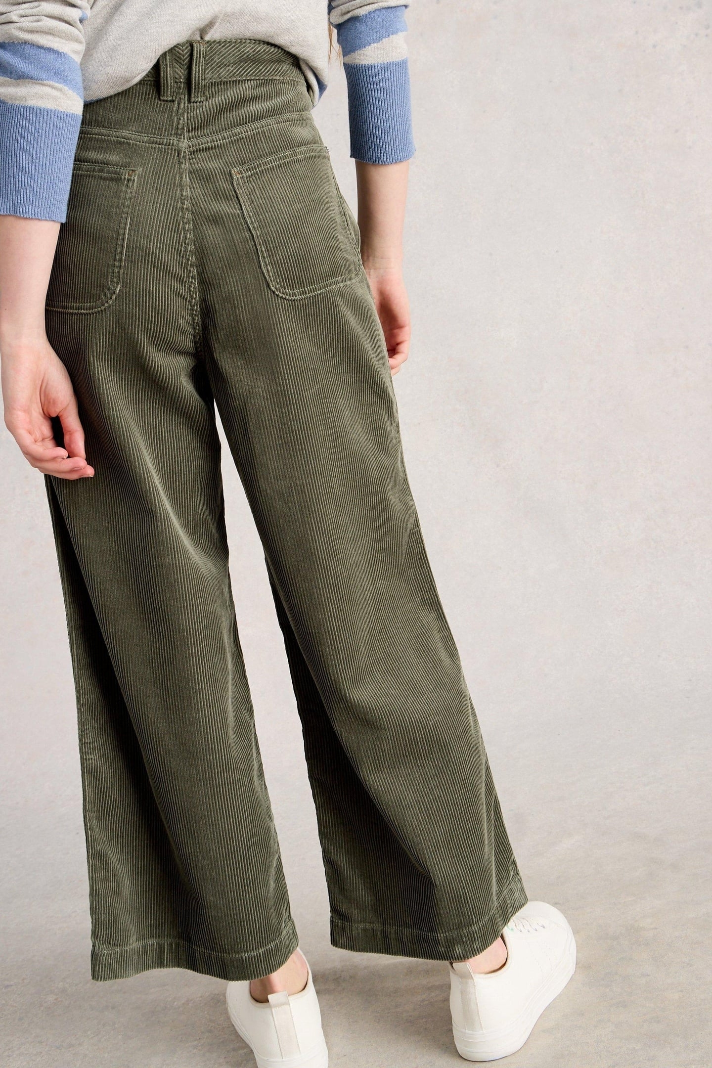 TIA CORD WIDE LEG CROP MID GREEN 3