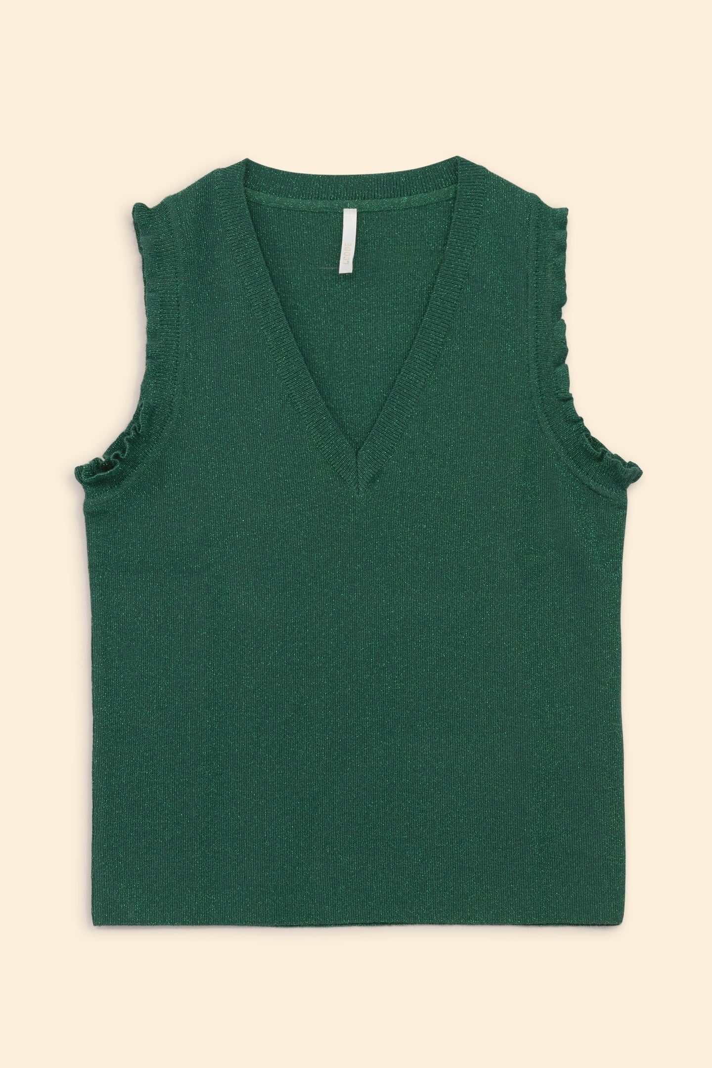 GREEN SLEEVELESS LUREX KNIT SWEATER GREEN 5