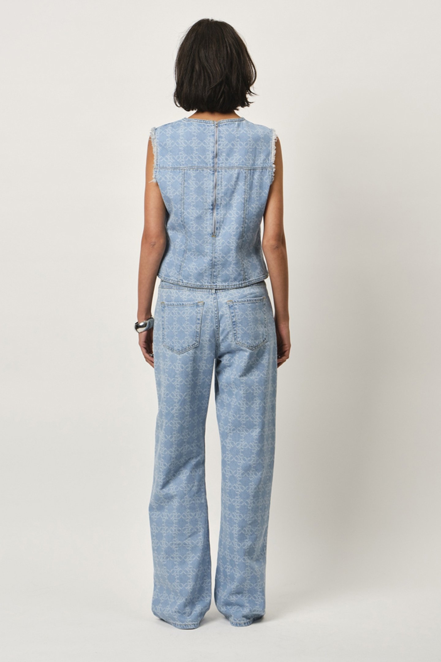 NUIT WIDELEG MONOGRAM JEANS SKYWASH BLUE 2