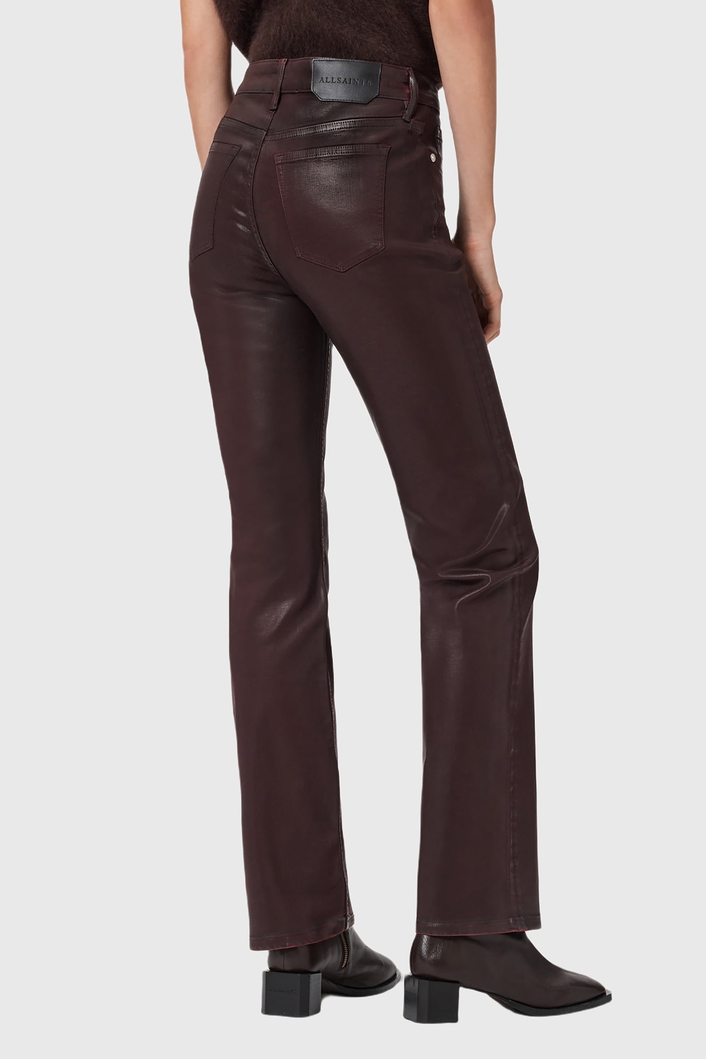 HALDAN COATED JEAN BURGUNDY RED 4