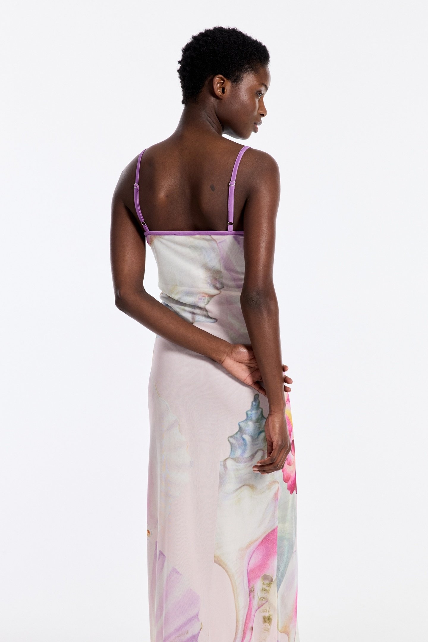 CLAIRE SPAGETTI MESH DRESS PINK 4