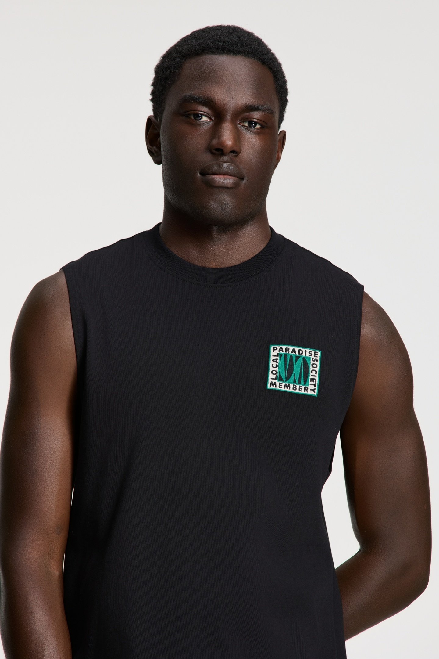 SEAN SLEEVELESS T-SHIRT PARADISE BLOCK BLACK 2