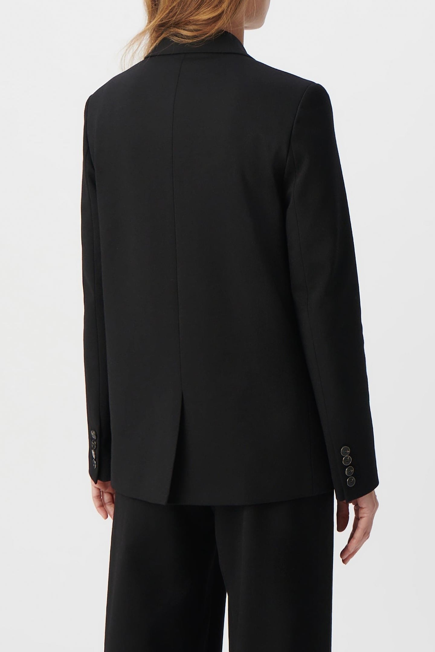 SCHWARZER WEITER BLAZER AUS MILANO-STRICK 4