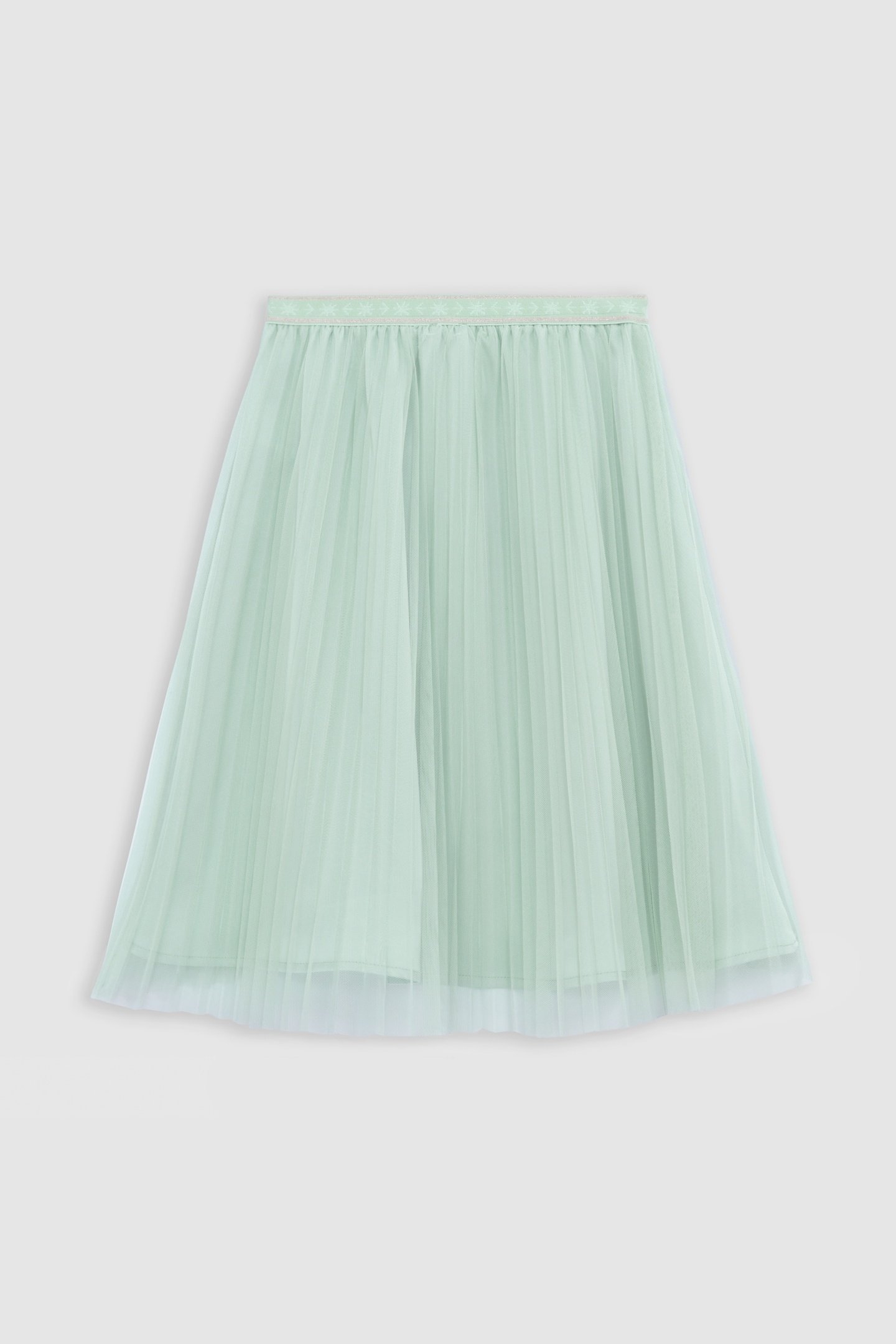 WATER GREEN ASYMMETRICAL PLEATED MIDI SKIRT-TUTU 3