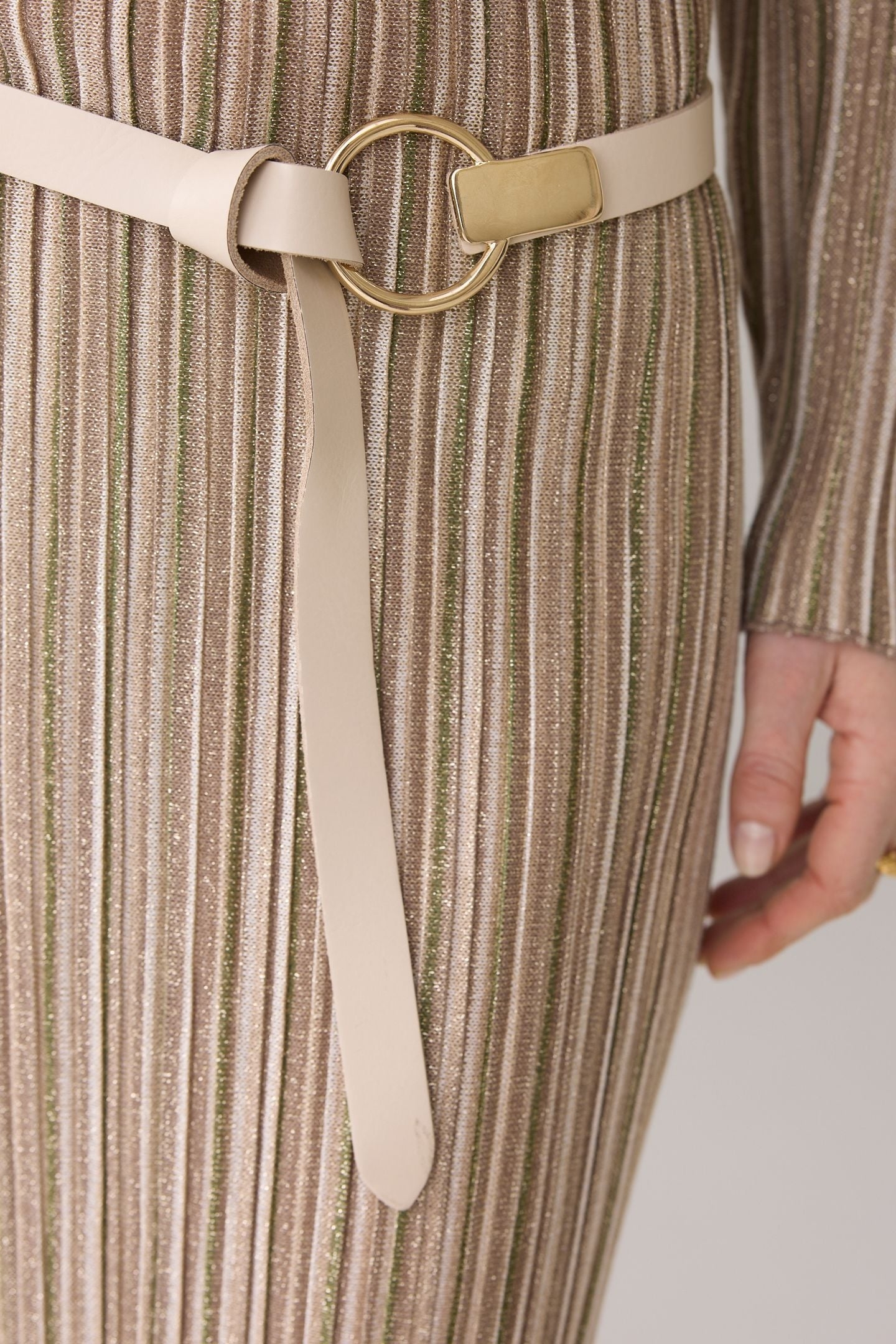 KNOTTED BELT LOGO IVORY 3