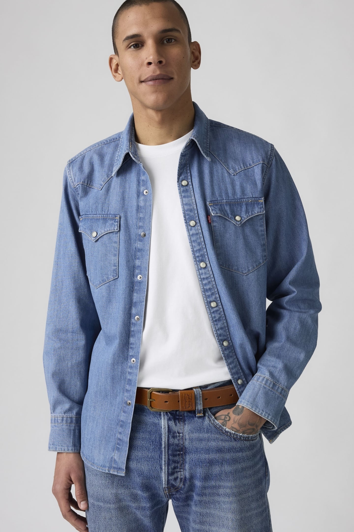 WIDE LOOP TWO HORSE BELT TOBACCO BROWN 1