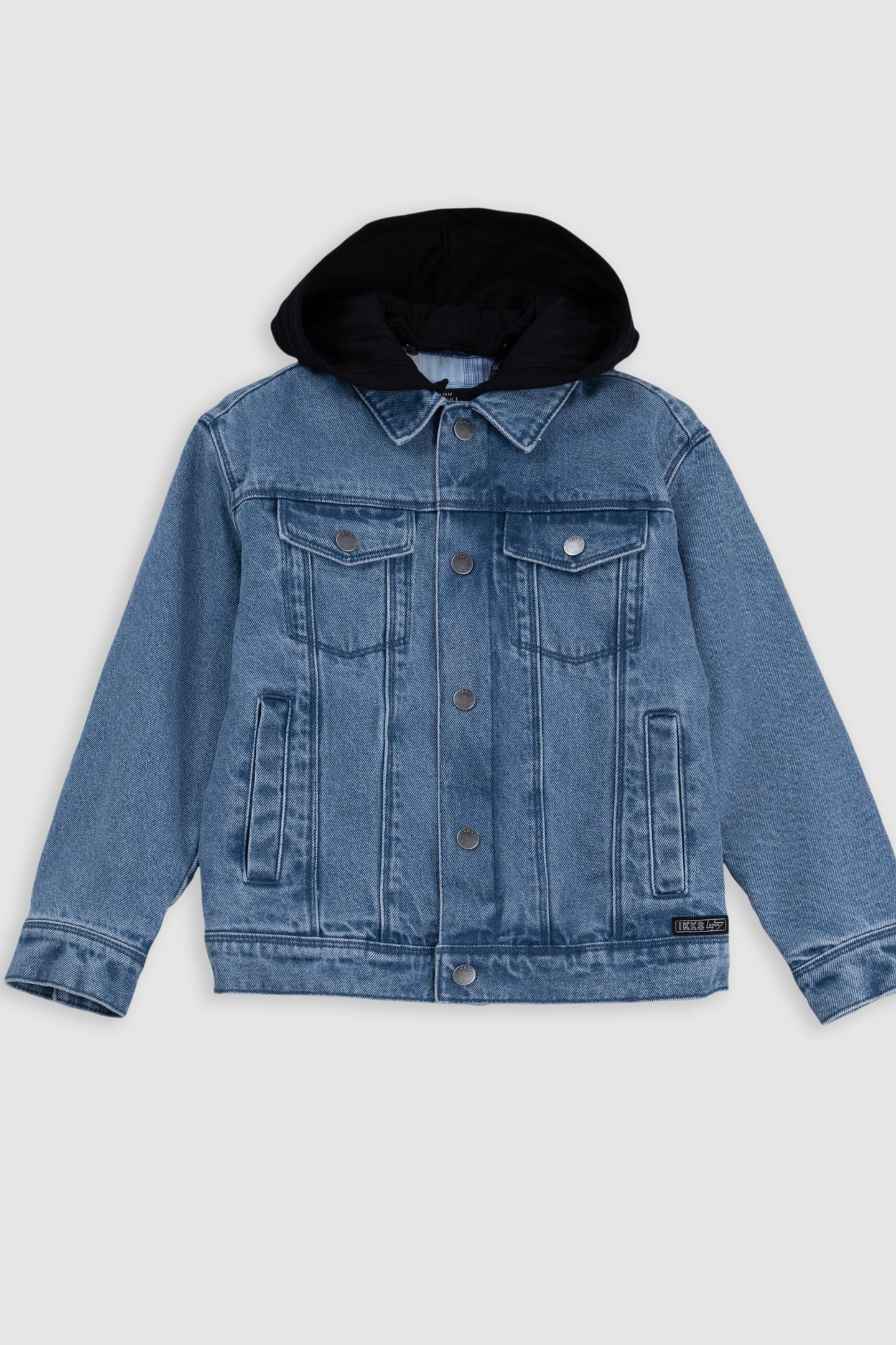 BLUE DENIM JACKET WITH REMOVABLE HOOD 1