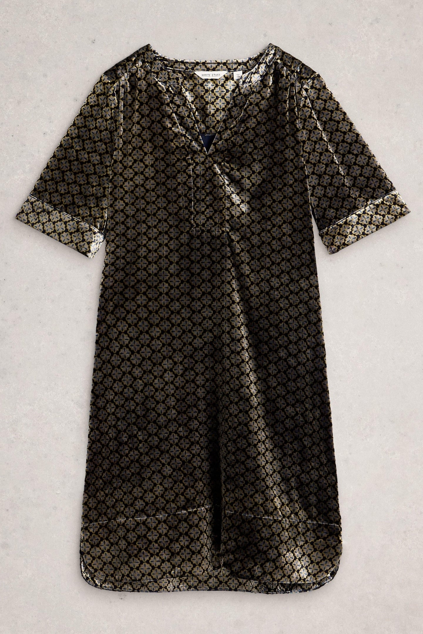 JUNE VELVET DRESS NATURAL MULTI 3