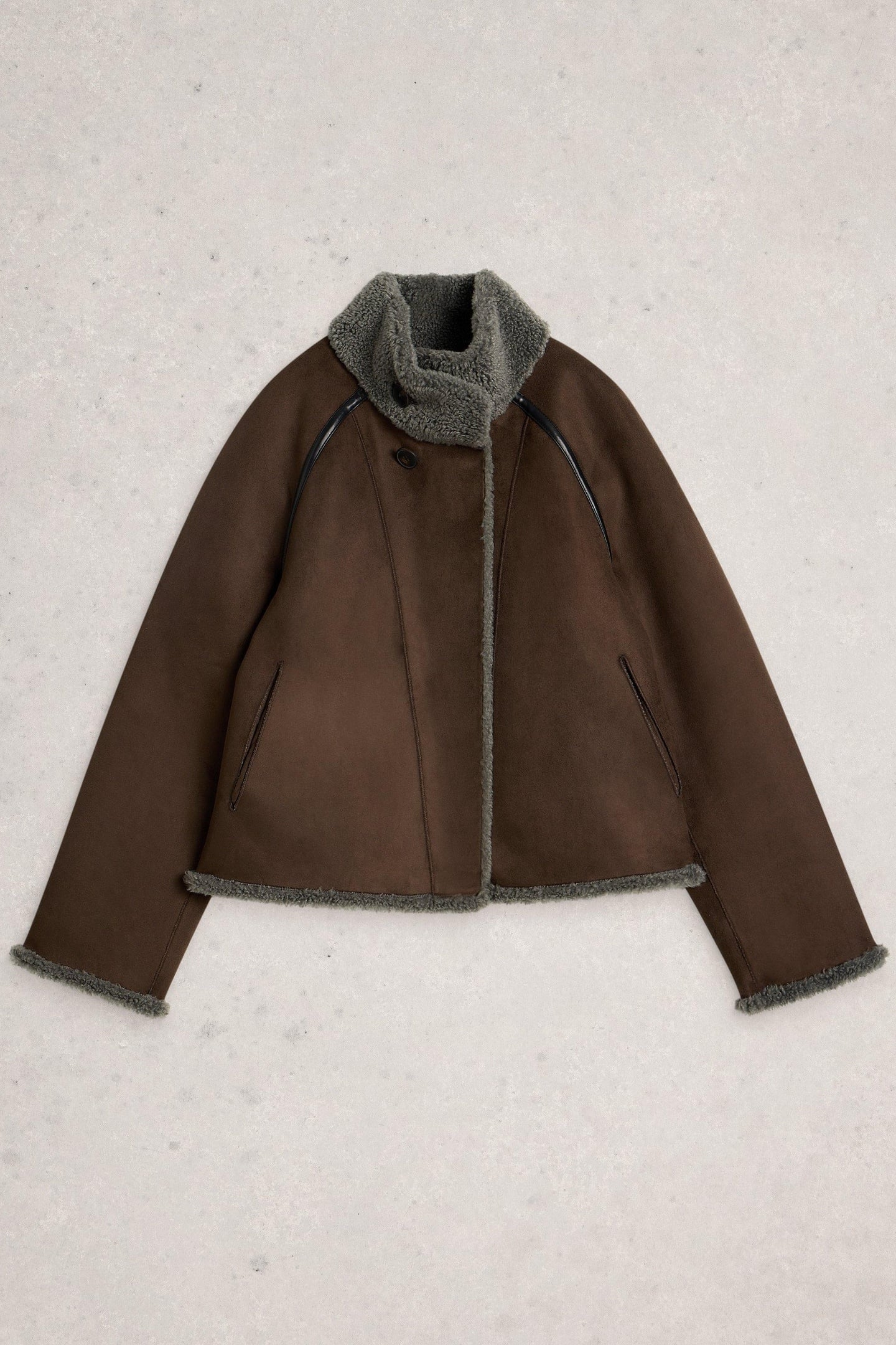 ADLEY REVERSIBLE BORG JACKET GREY MULTI 4