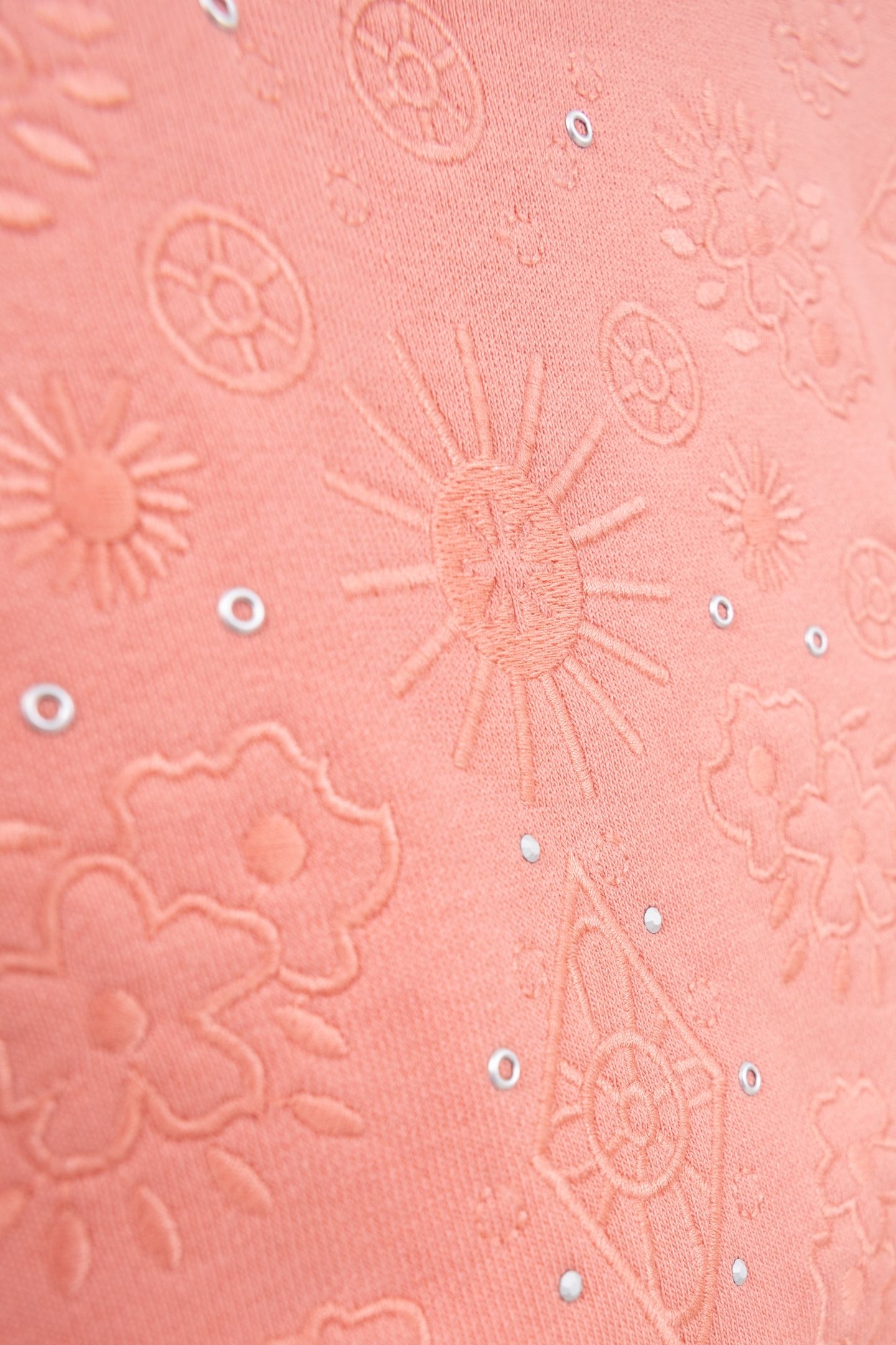 PINK SWEATSHIRT WITH EMBROIDERY AND EYELETS 5
