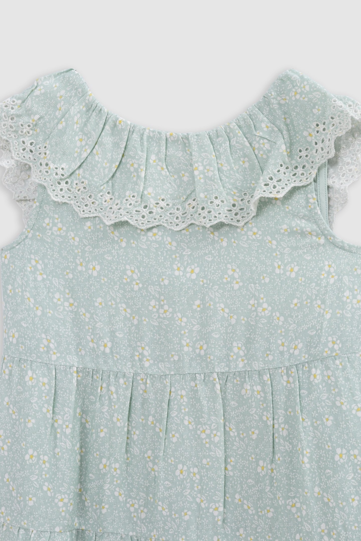 WATER GREEN FLORAL PRINT LONG DRESS 3