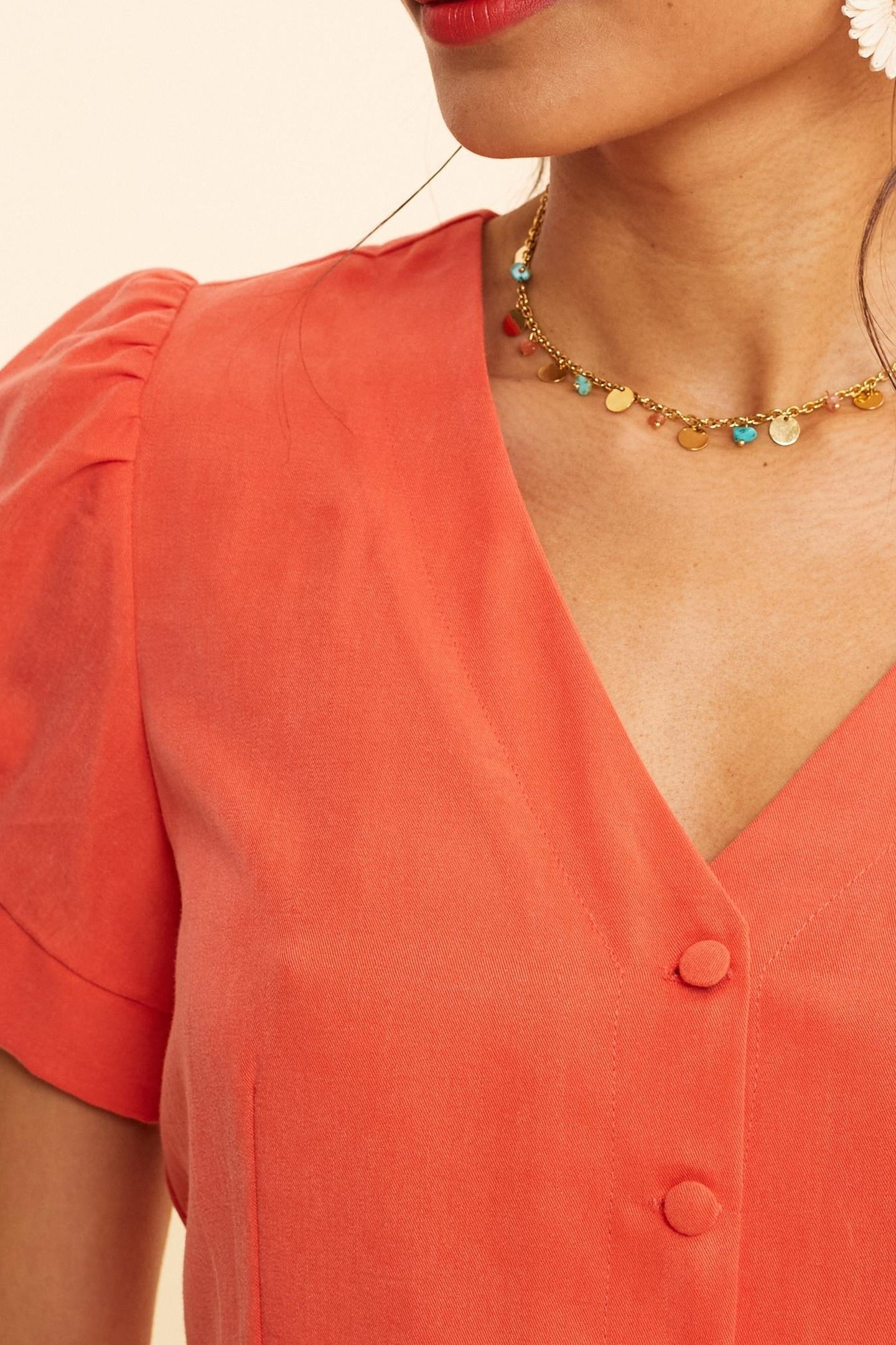 RED BUTTONED CROPPED TOP CURRANT 4