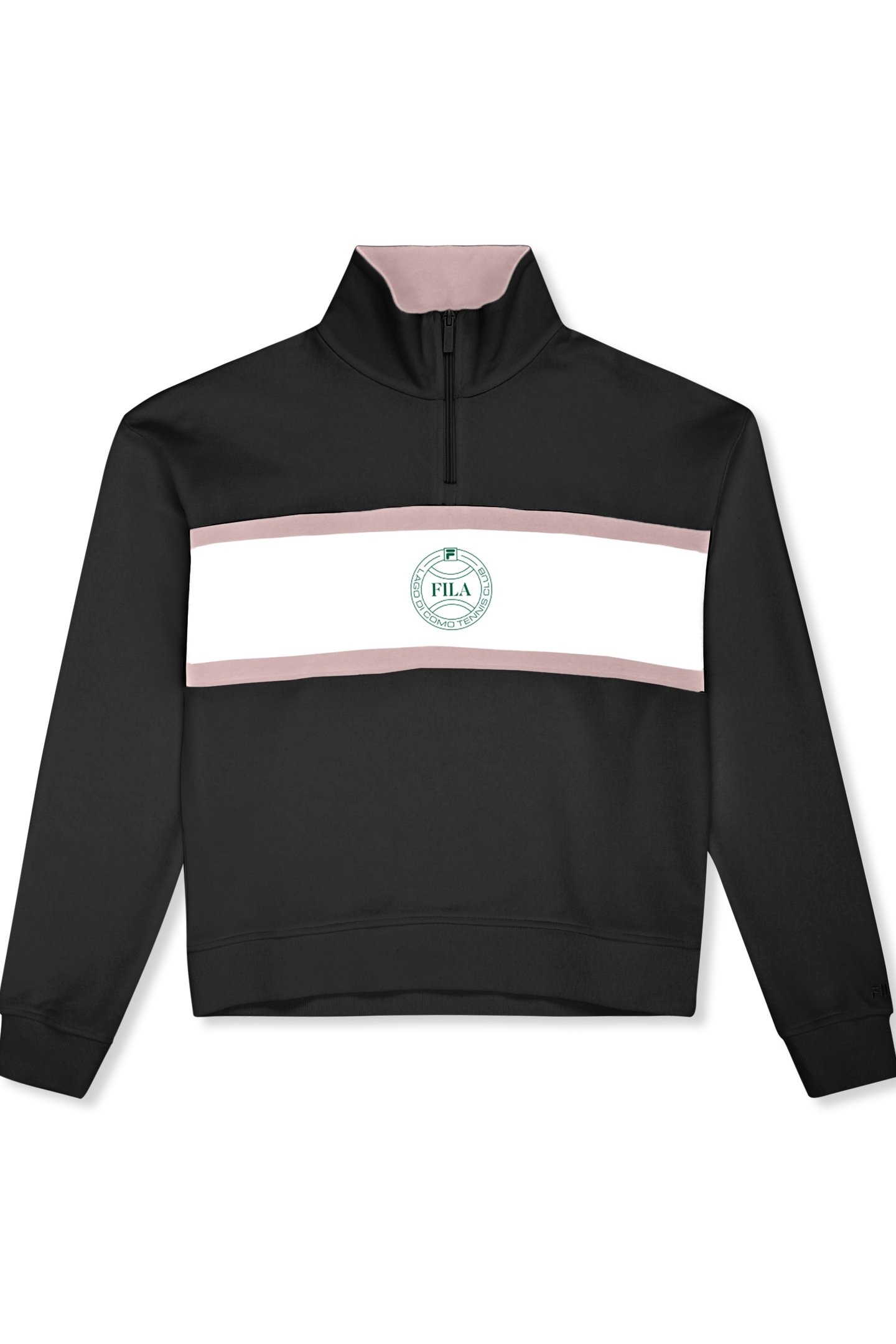 PARELLA RELAXED HALF-ZIP SWEATSHIRT BLACK-BRIGHT WHITE 5