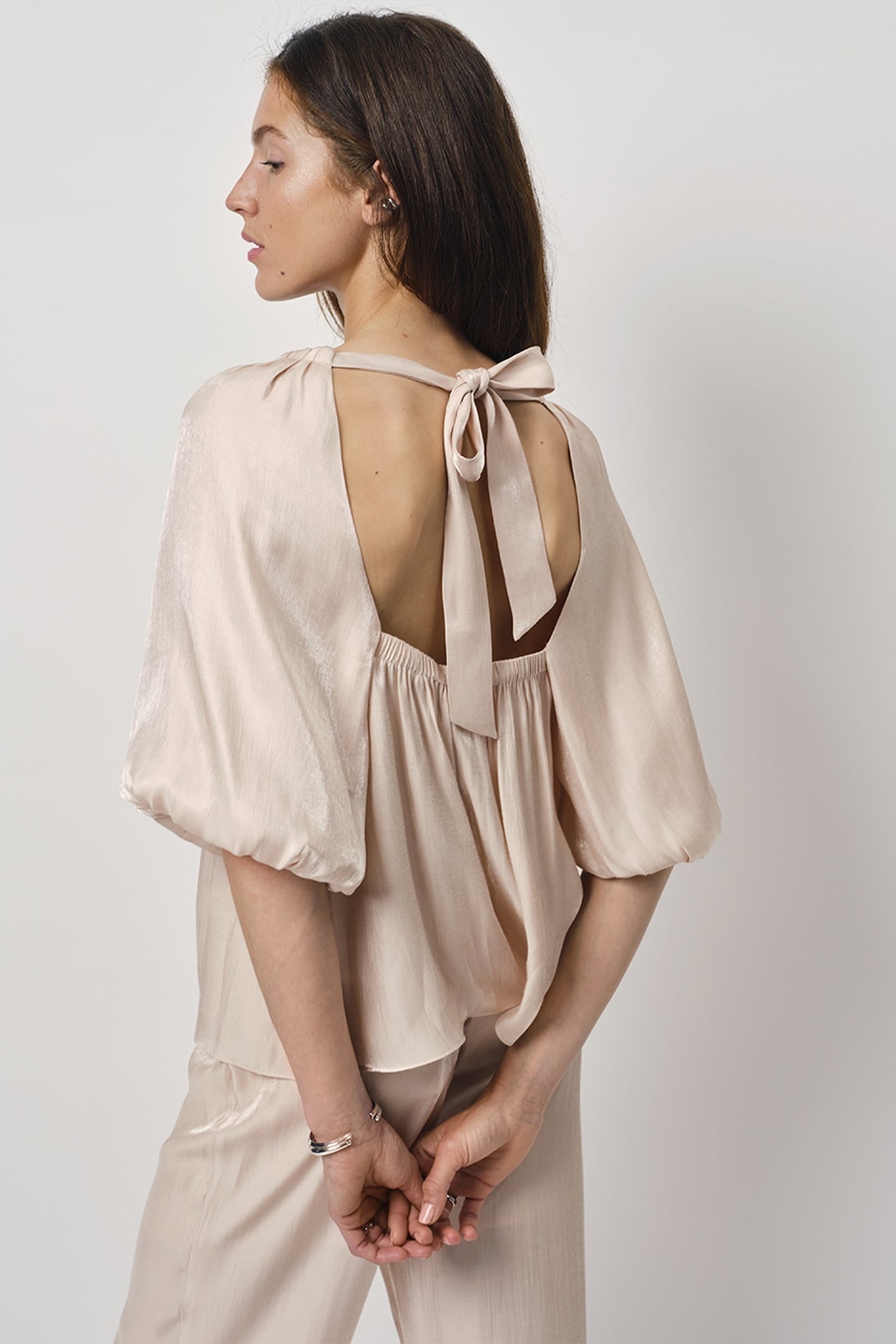 SIMO SHIMMER BACK DETAIL TOP PEACH FUZZ 3