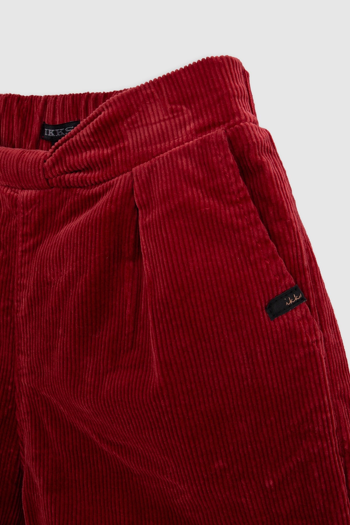 GIRLS' BURGUNDY CORDUROY SHORTS WITH BOW AND BELT 5