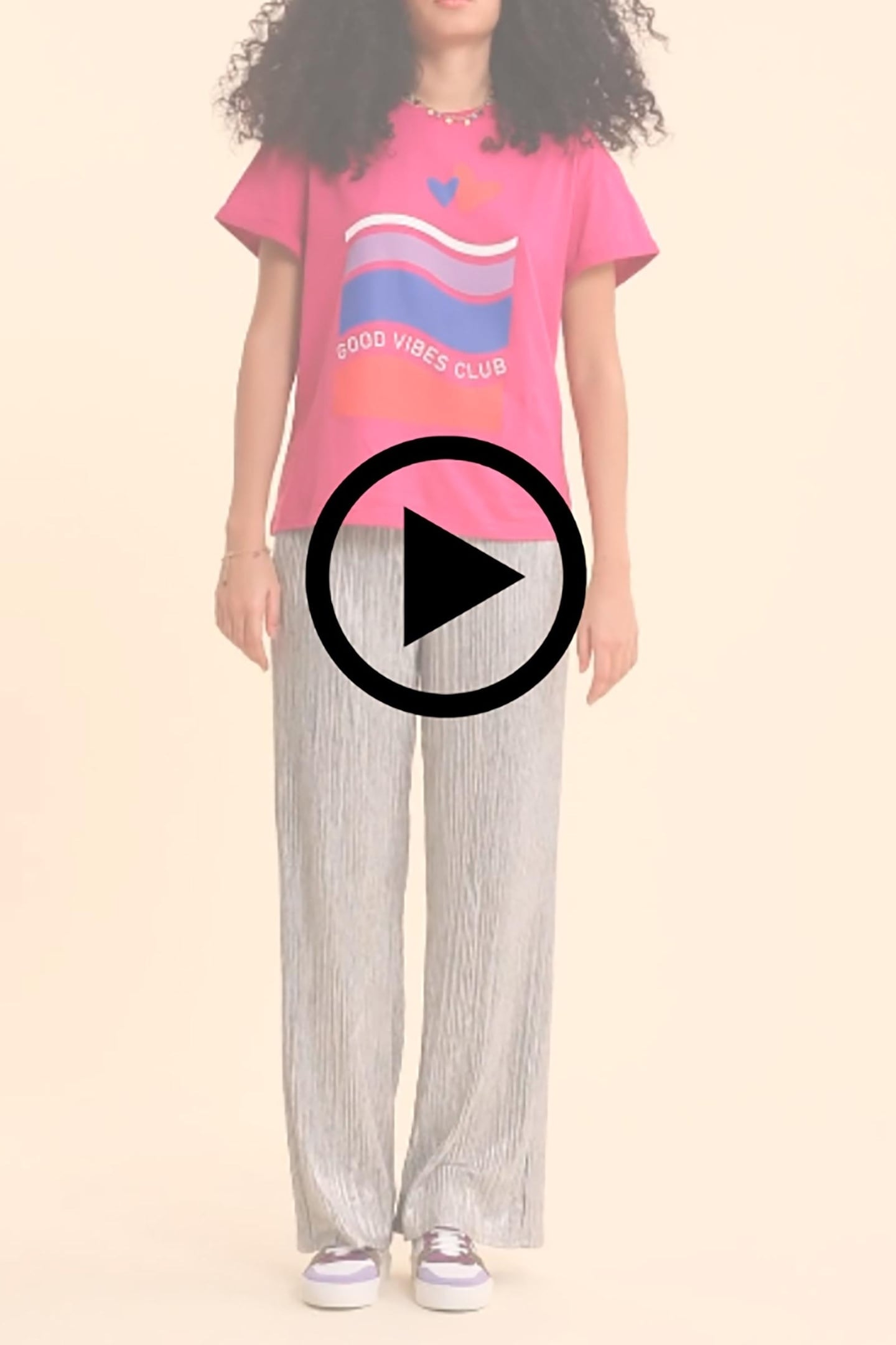 PINK T-SHIRT MESSAGE, STRIPES, HEARTS VIOLINE 5