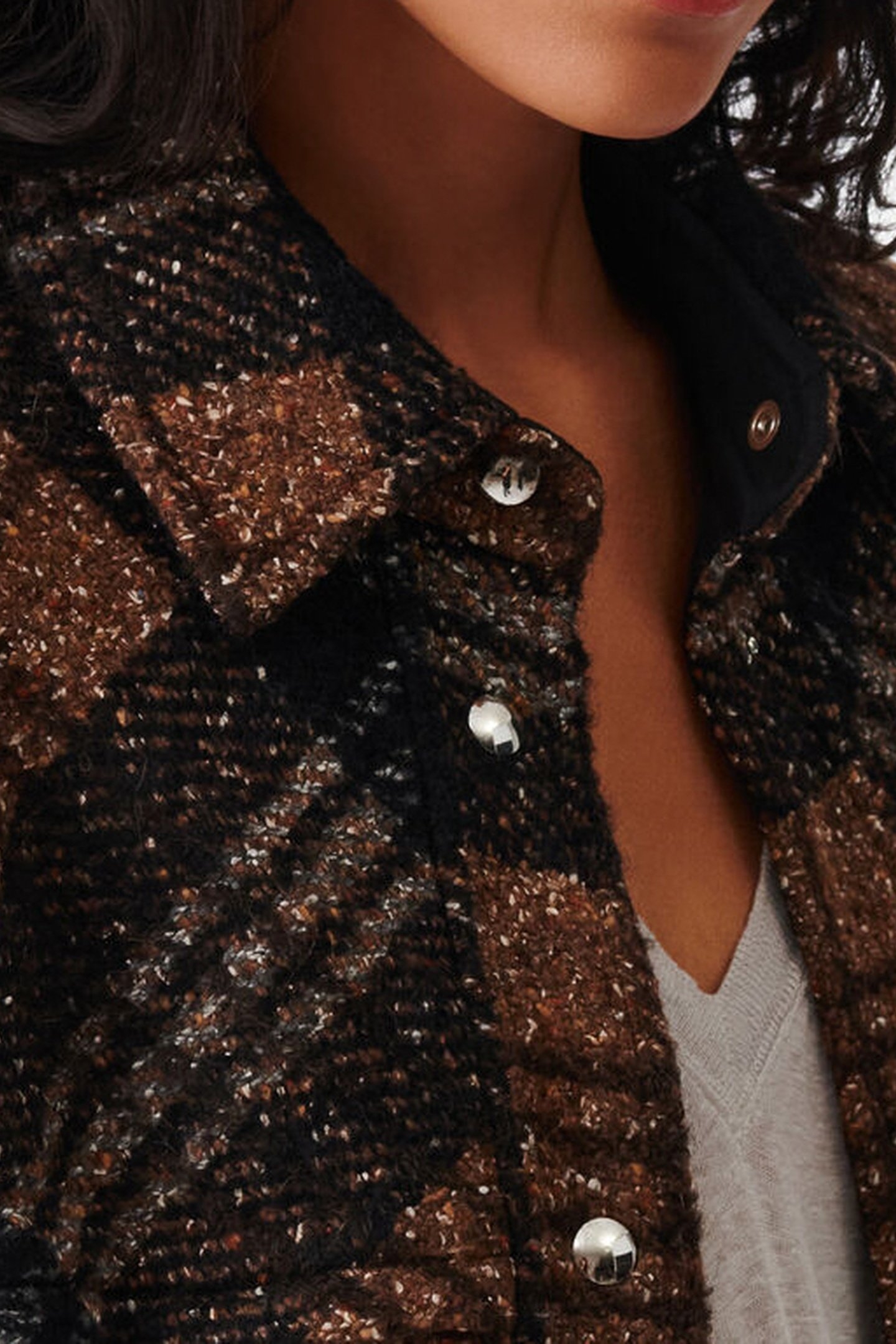 ZAHI OUTERWEAR BLACK/BROWN 5