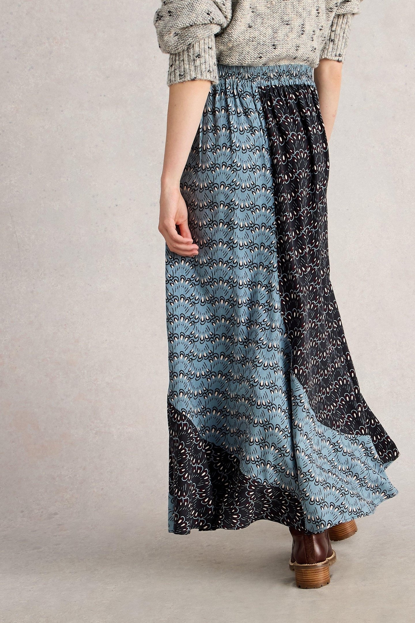 SARA MAXI SKIRT BLUE MULTI 2