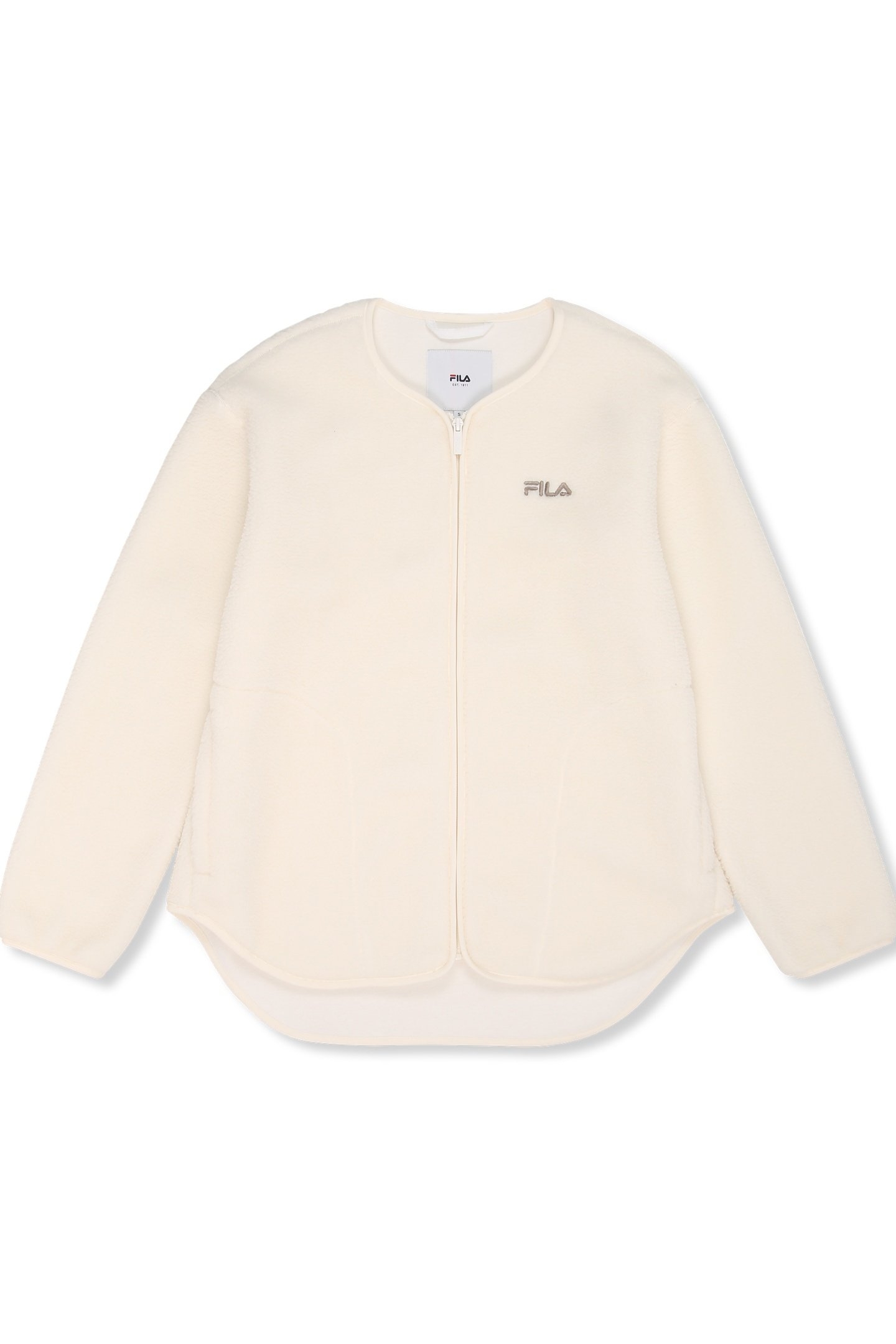 CASSIANO RELAXED TEDDY FLEECE JACKET EGRET 5