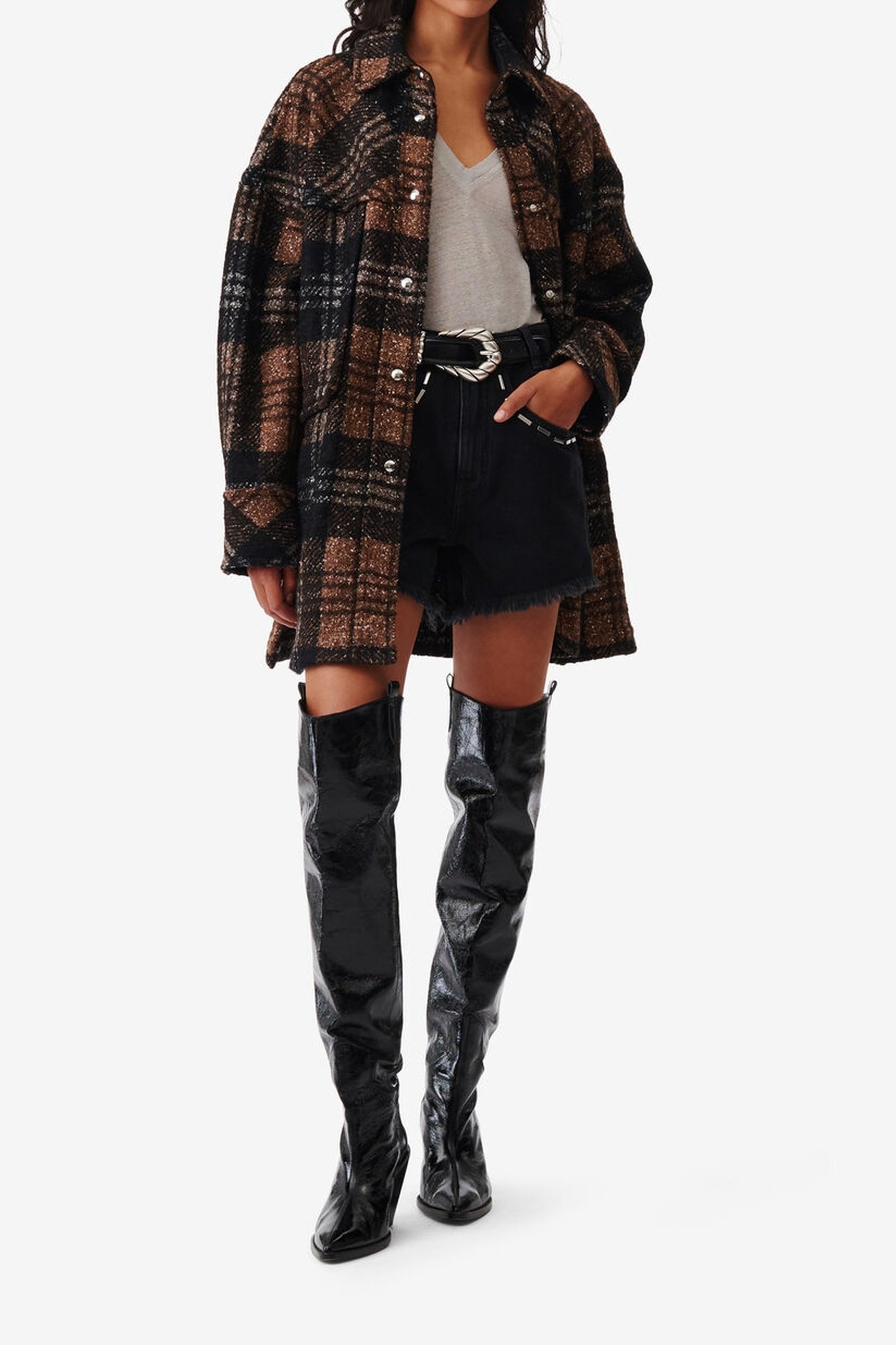 ZAHI OUTERWEAR BLACK/BROWN 2