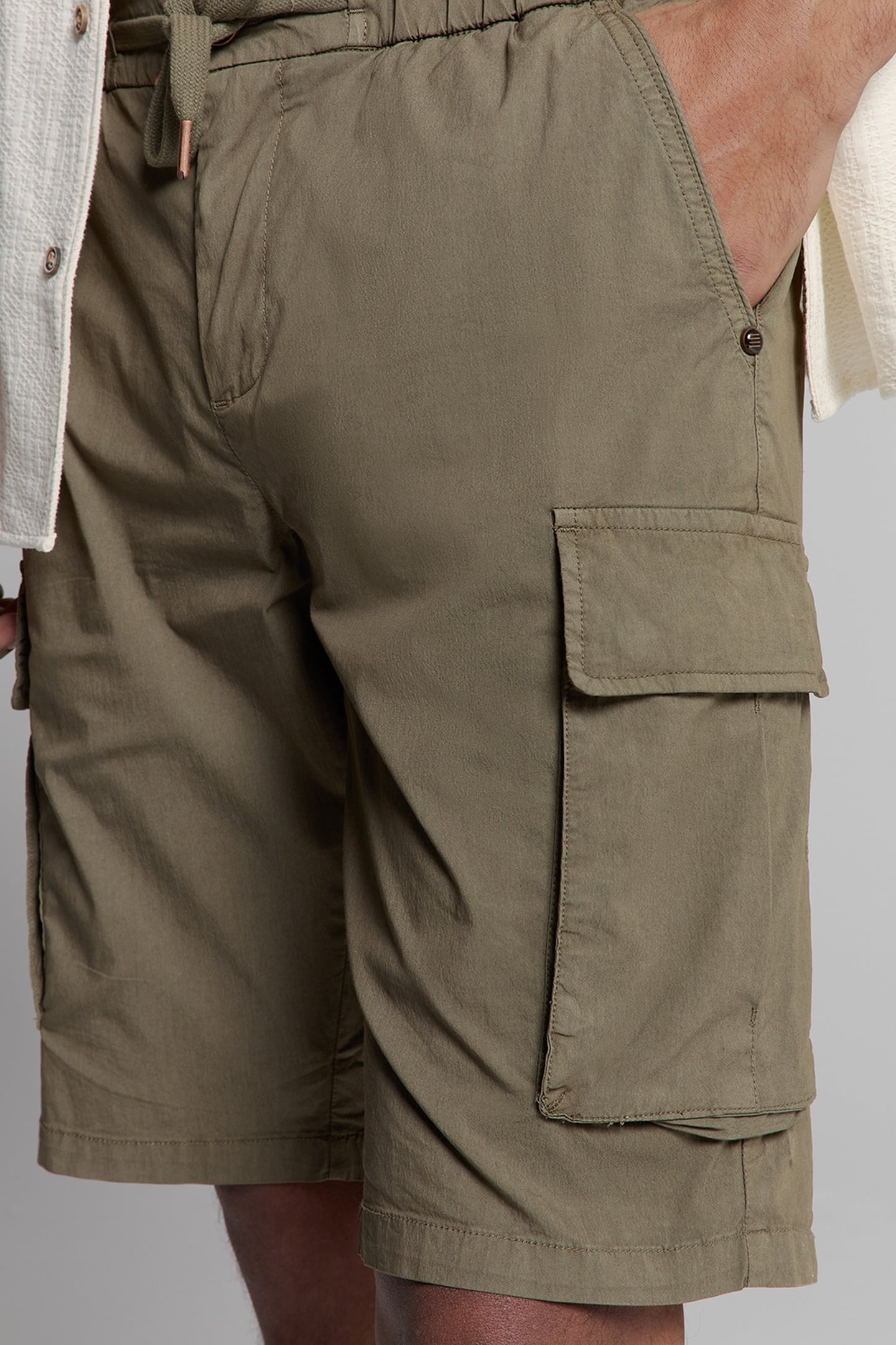SHORT STRETCH CARGO GARMENT DYED DARK MOSS 5