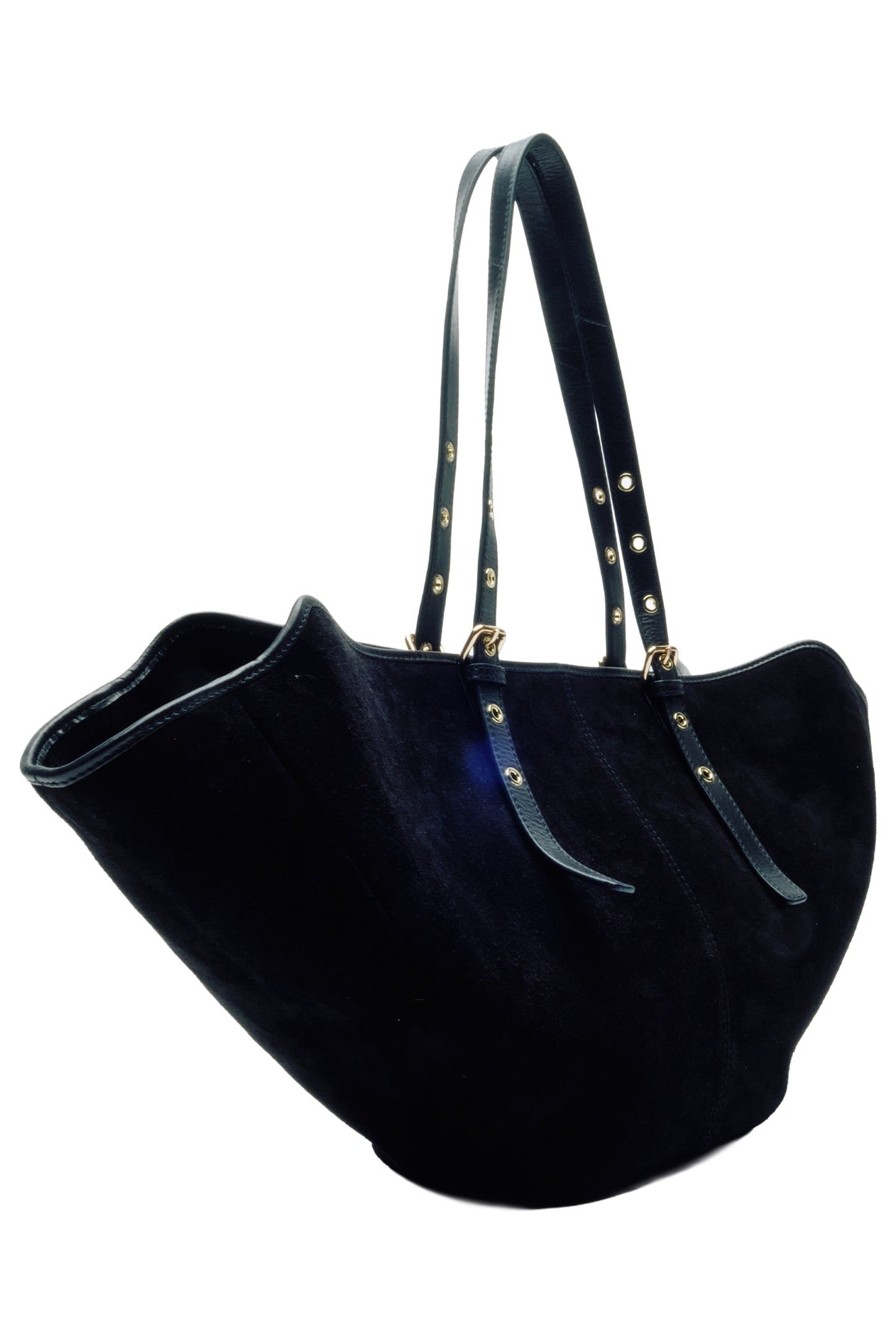 NORA SUEDE BLACK W. GOLD 3