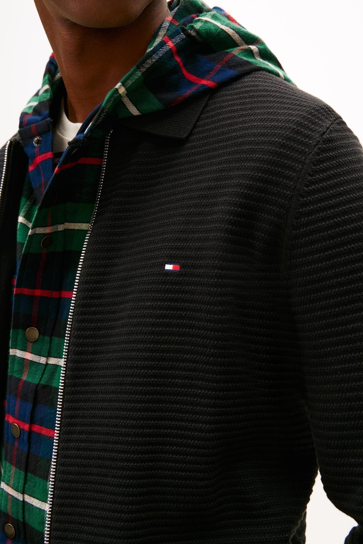 SEASONAL STRUCTURE ZIP SWEATER BLACK 2