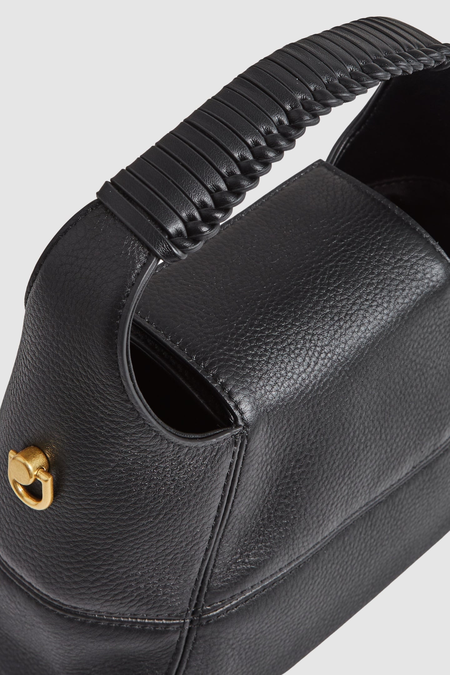 LEATHER SHOULDER BAG BLACK 4