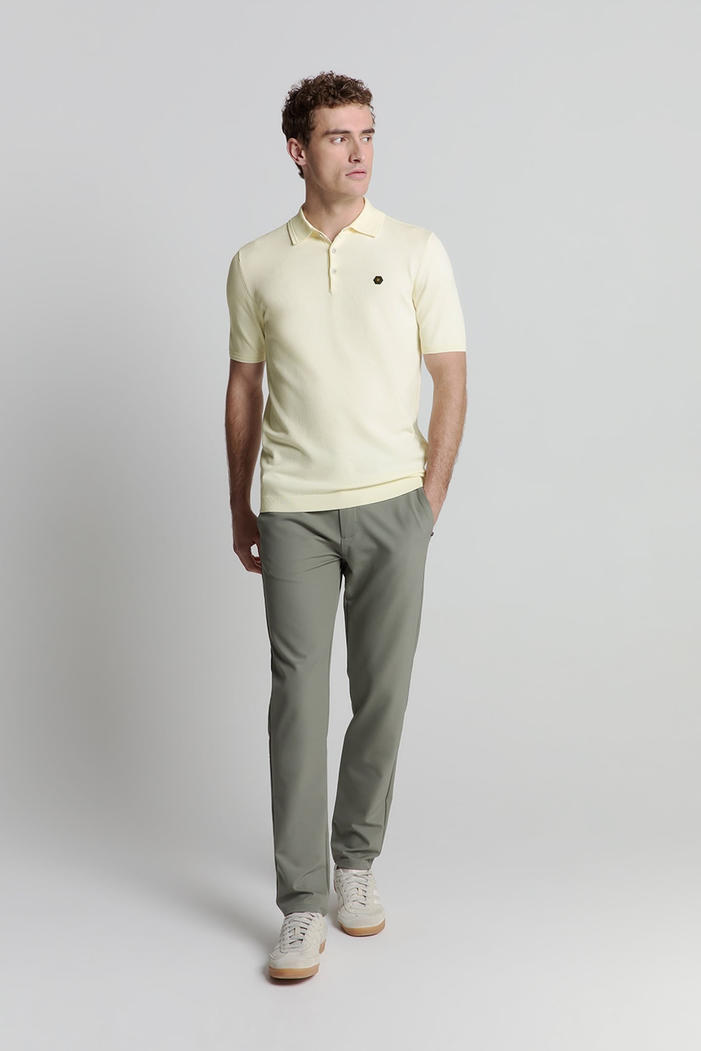 PULLOVER SHORT SLEEVE POLO BUTTON SOLID OFFWHITE 3