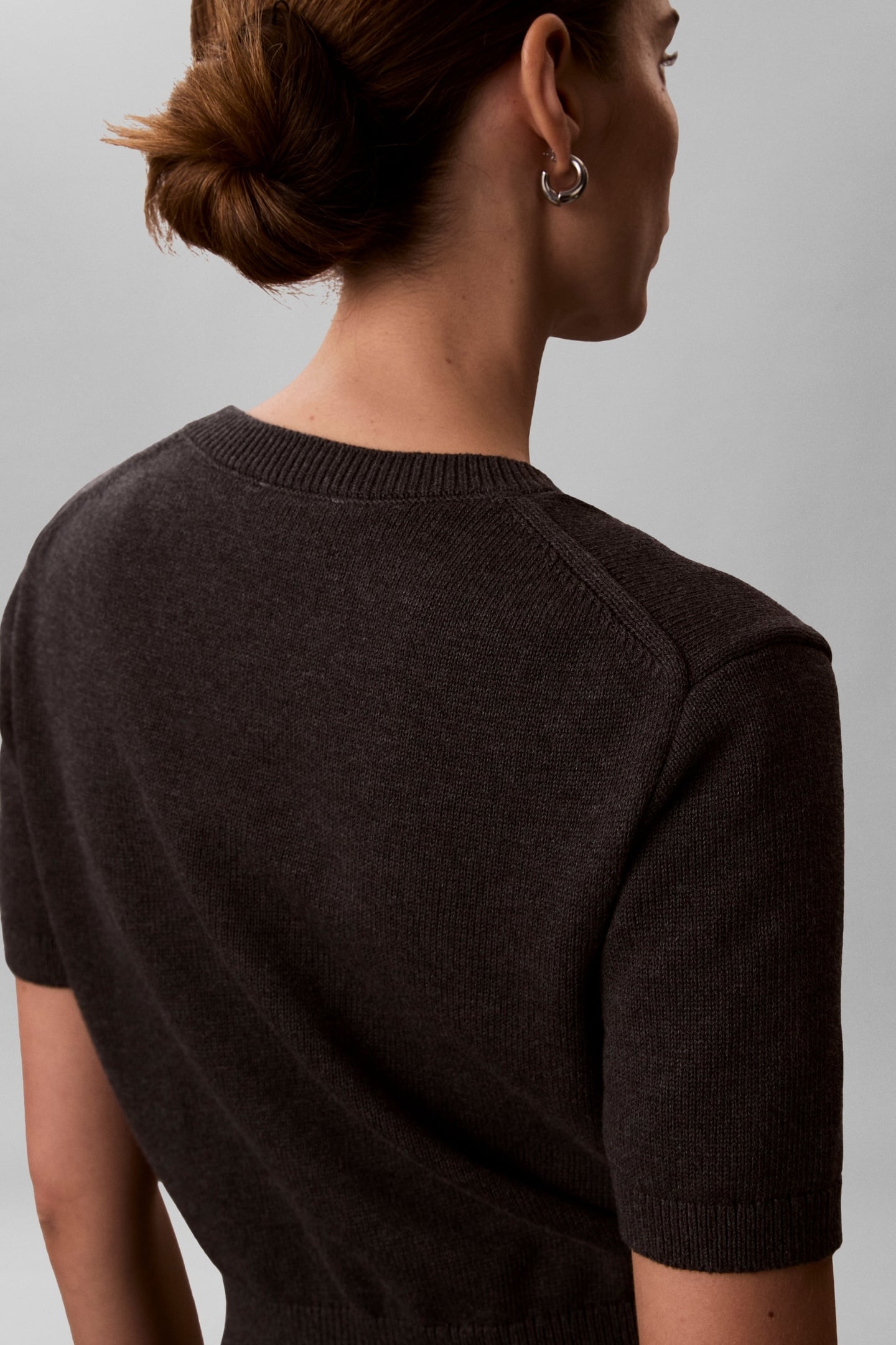 CHUNKY COTTON GRAPHIC SWEATER B85 CHARCOAL HEATHER 3