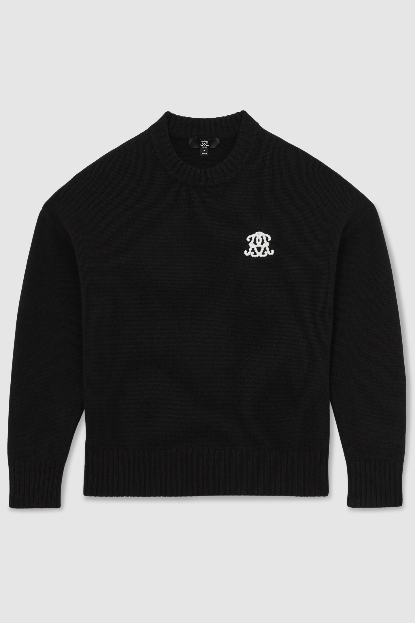 LS MOTIF CREW NECK JUMPER BLACK 5