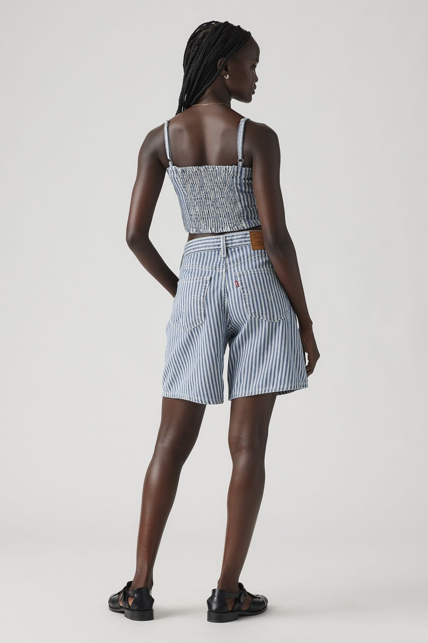 HIGH RISE BAGGY SHORTS BLUE 3