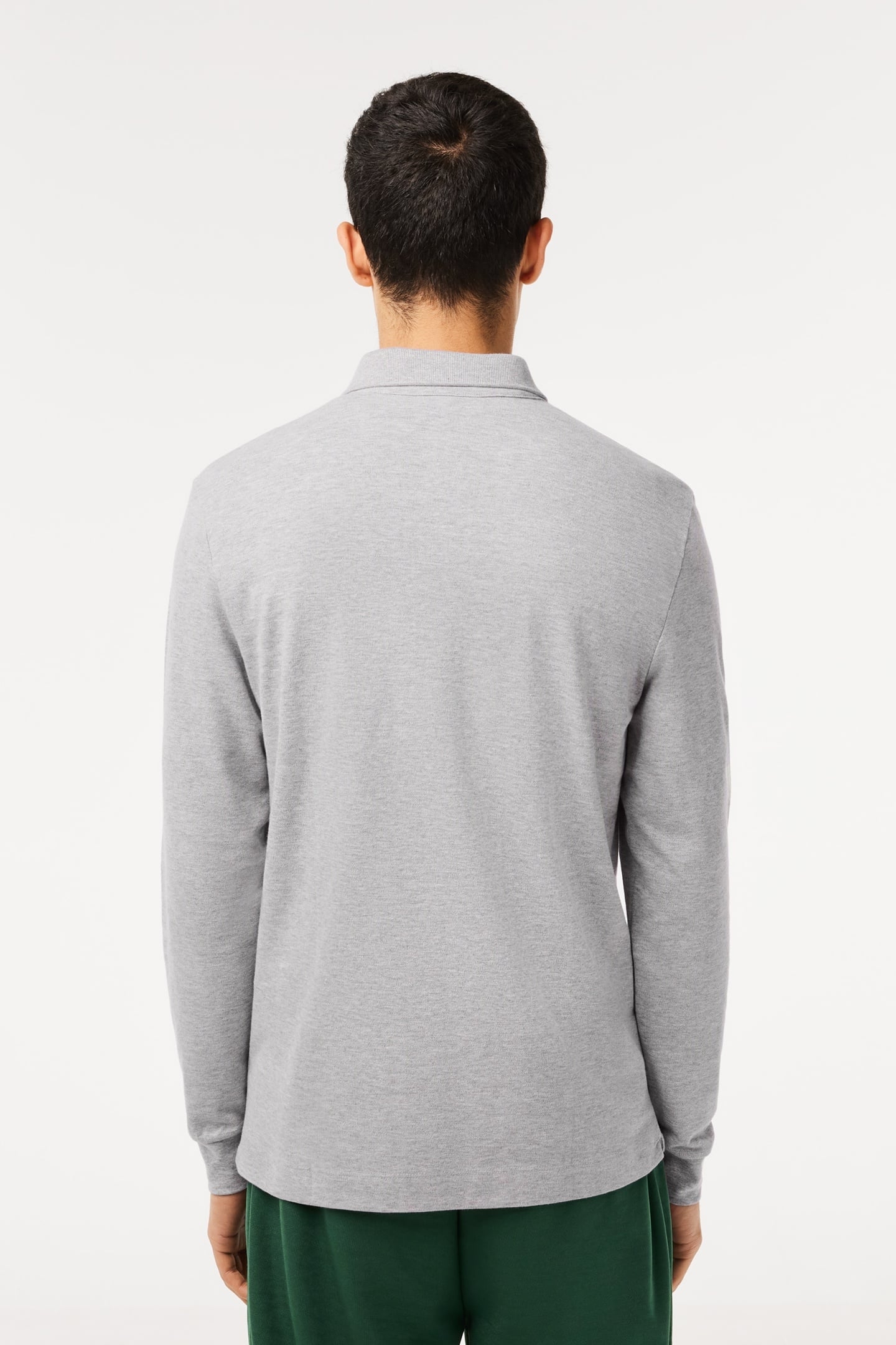 LONG SLEEVE POLO SILVER CHINE 3