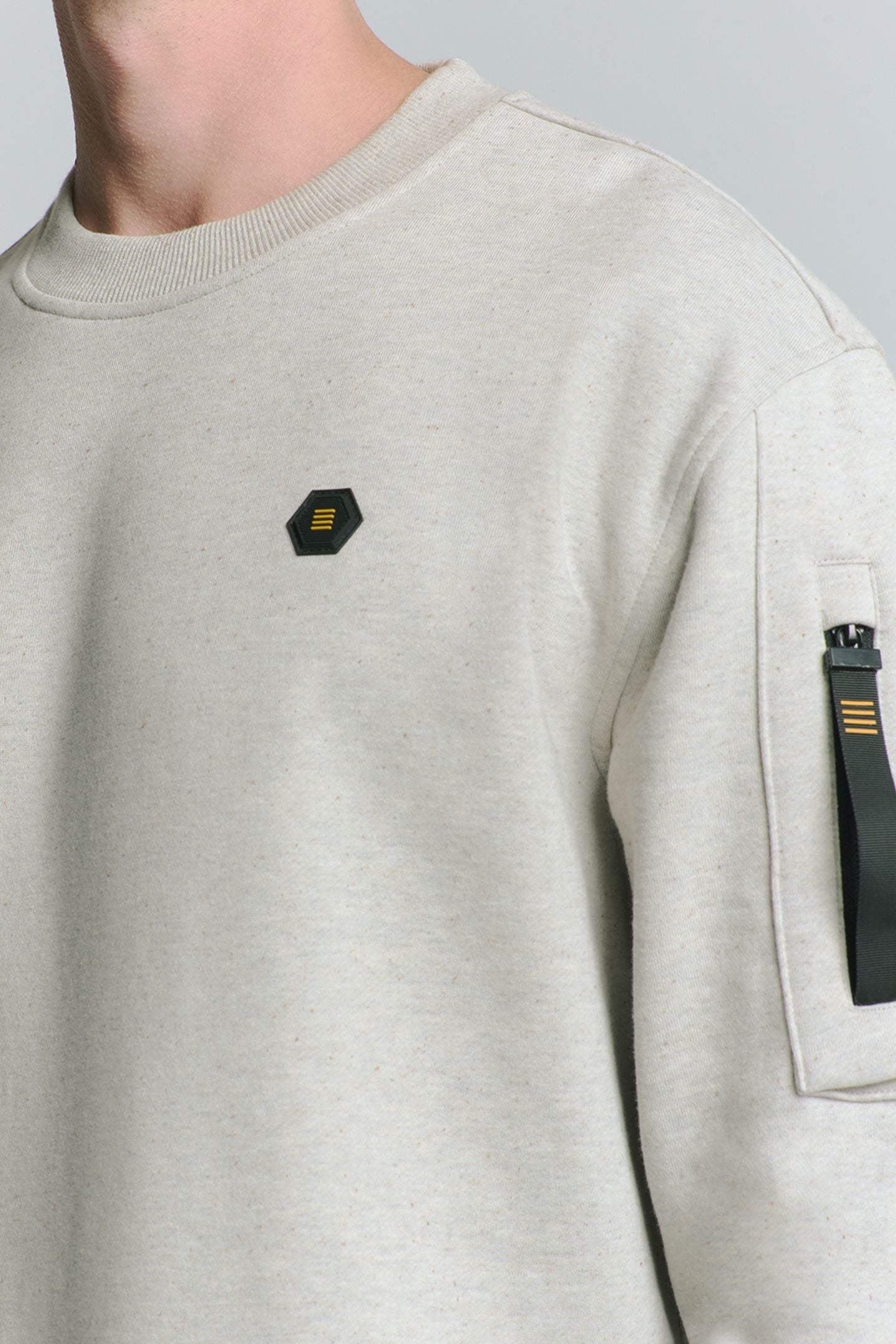 SWEATER CREWNECK MELANGE CHALK 5