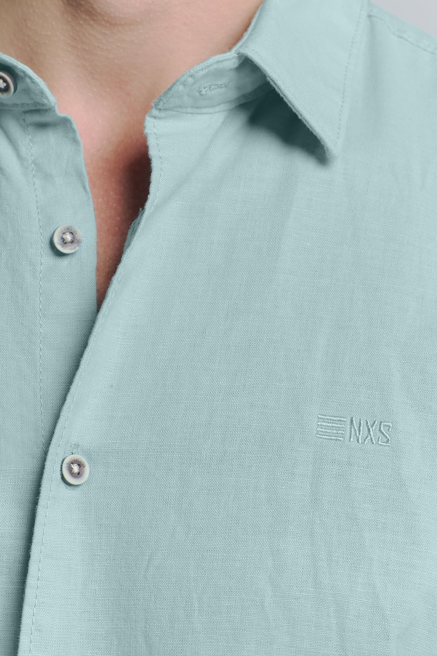 SHIRT SOLID WITH LINEN ICE 7