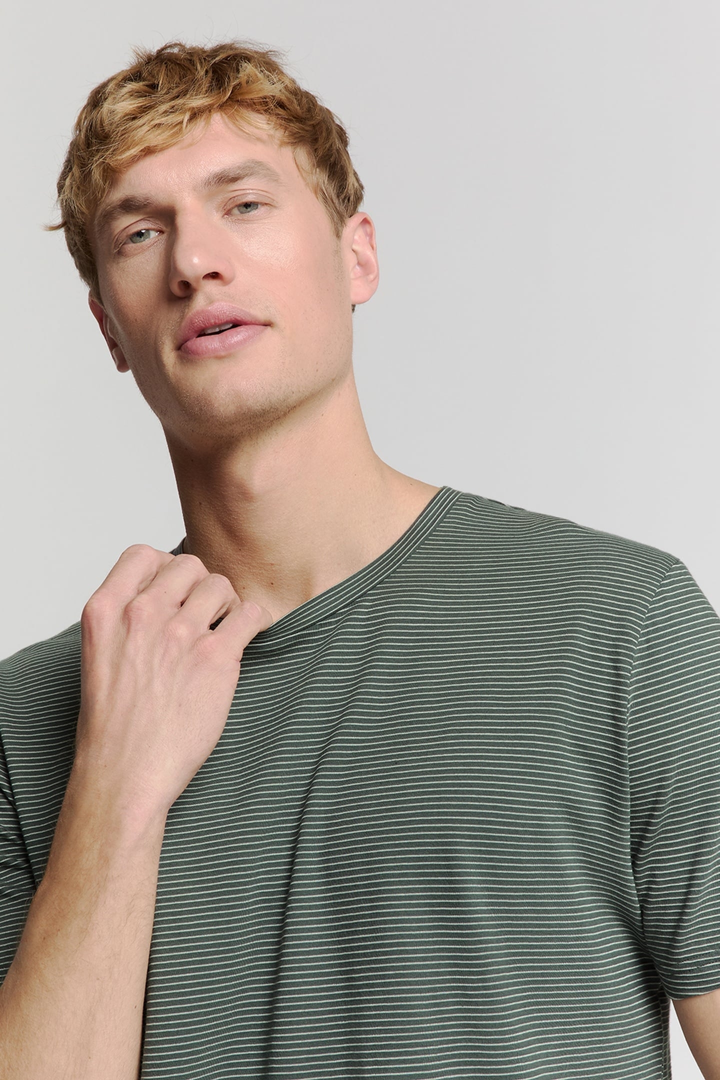 T-SHIRT CREWNECK STRIPES DARK STEEL 4