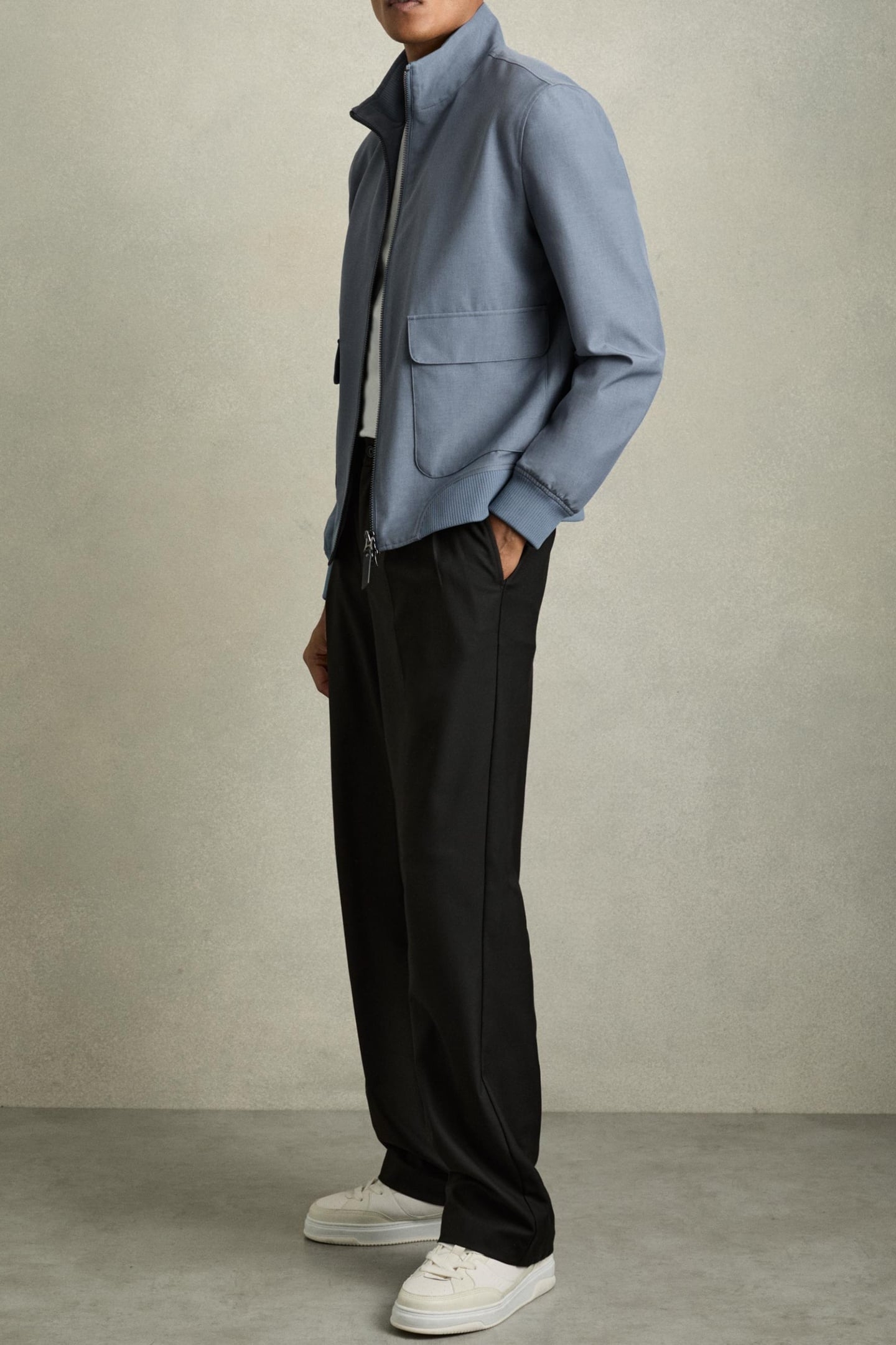 LS ZIP THROUGH FUNNEL NECK JACKET AIRFORCE BLUE 3