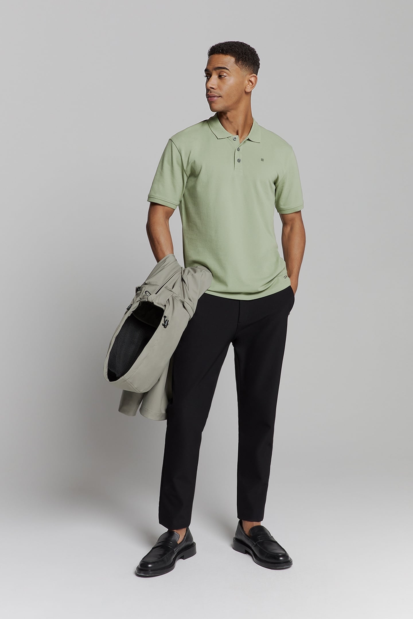 POLO PIQUE SOLID STRETCH GREEN 3
