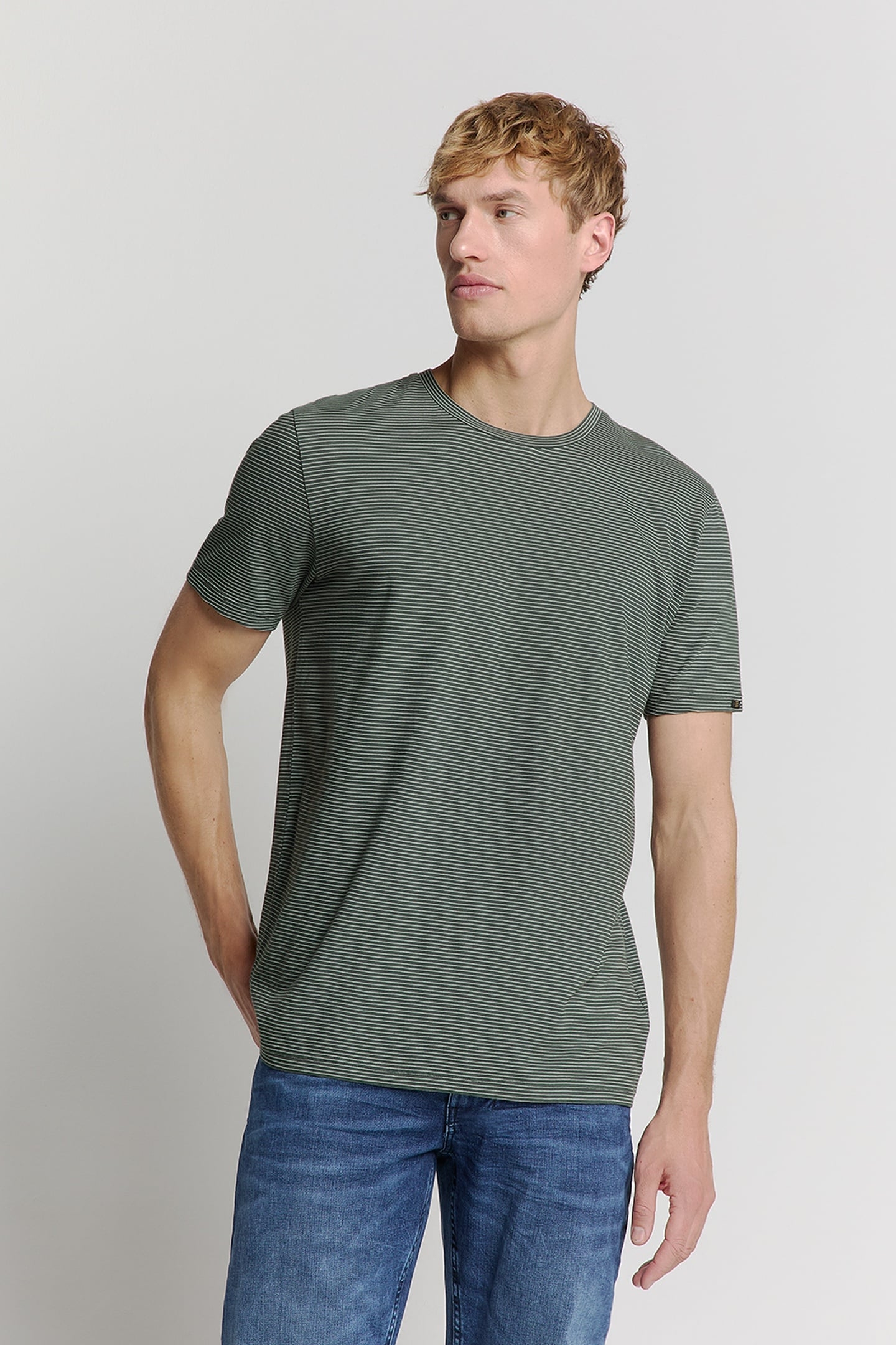 T-SHIRT CREWNECK STRIPES DARK STEEL 1