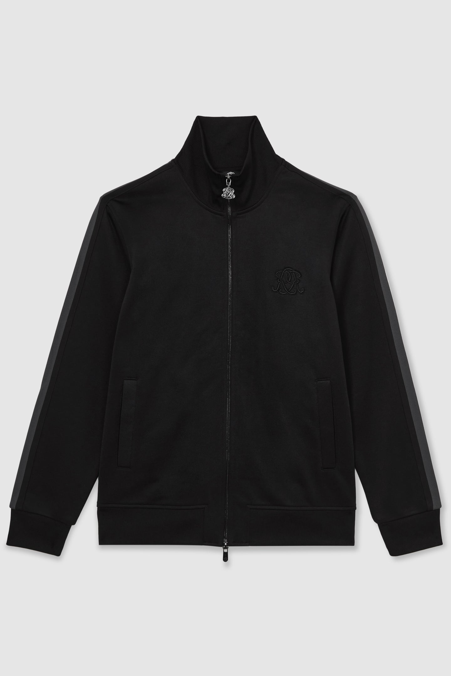 LS ZIP THROUGH MOTIF TRACK TOP BLACK 6