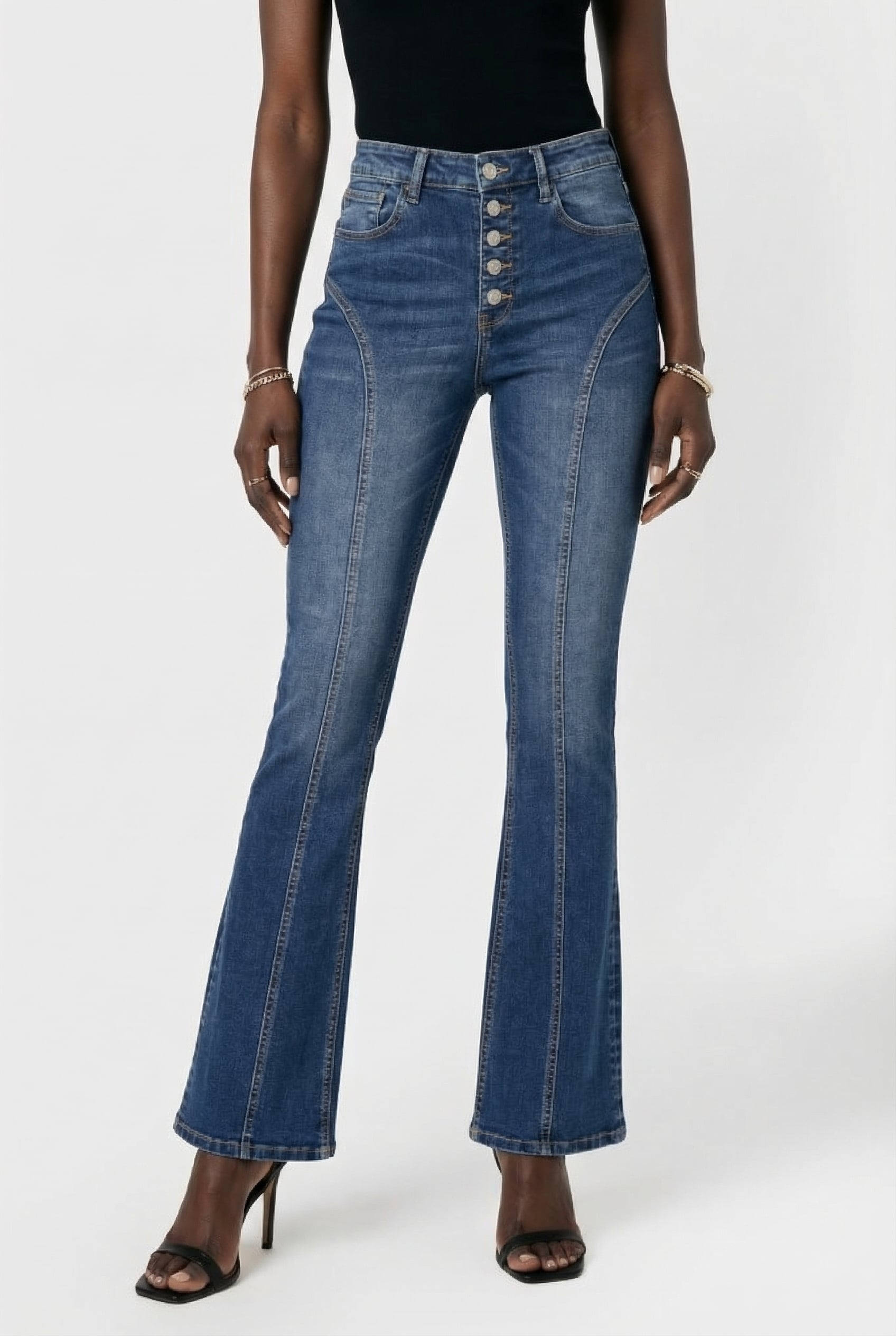SUNRISE SEAM JEANS DARK BLUE STONE 1