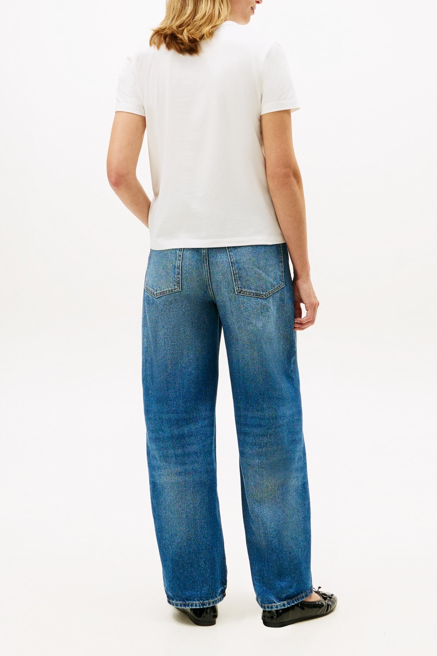 LOGO EMBROIDERY JERSEY CREW NECK T-SHIRT ECRU 5