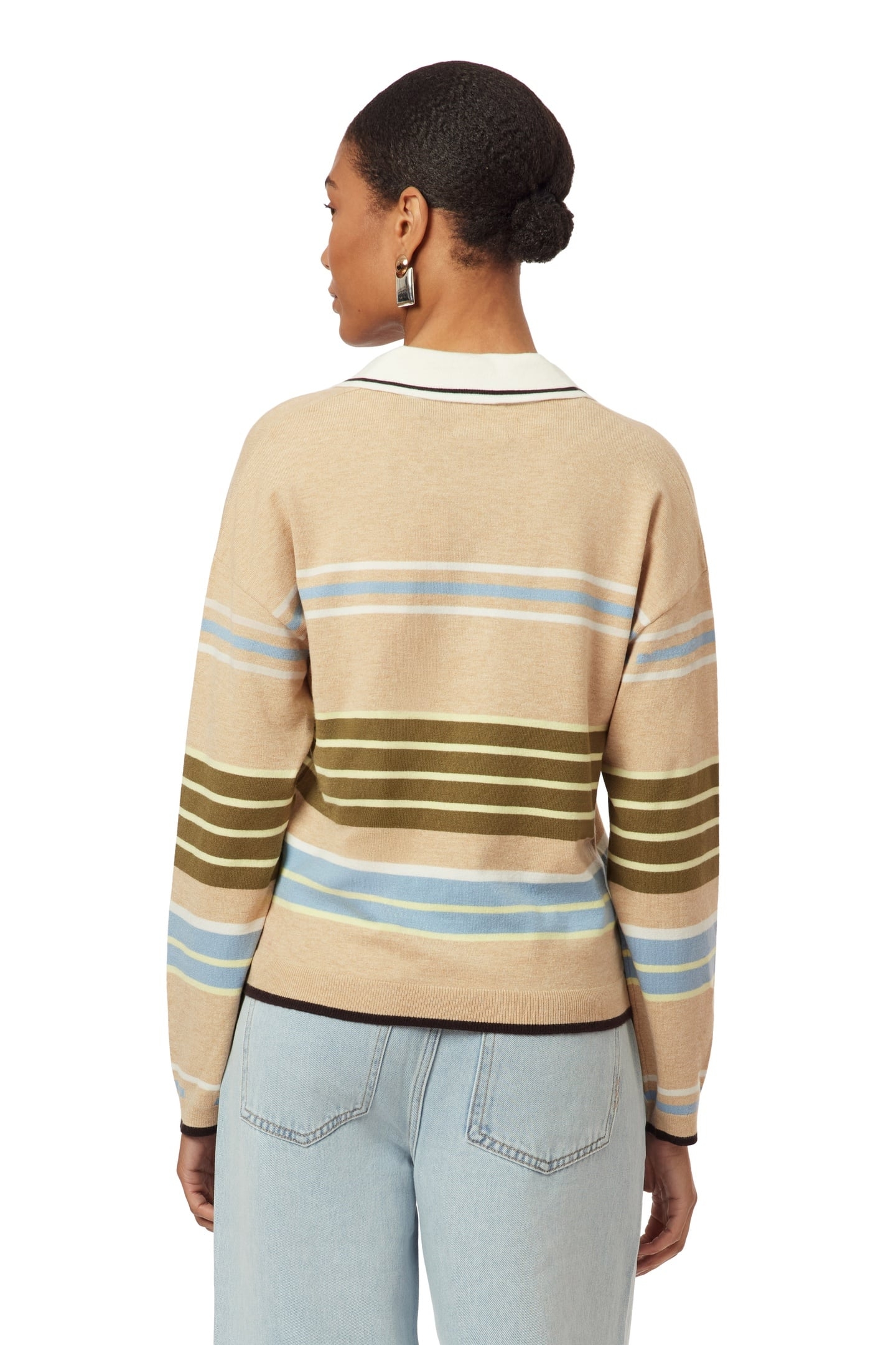 RUGBY PULLOVER OATMEAL HEATHER ENGINEERED STRIPE 4