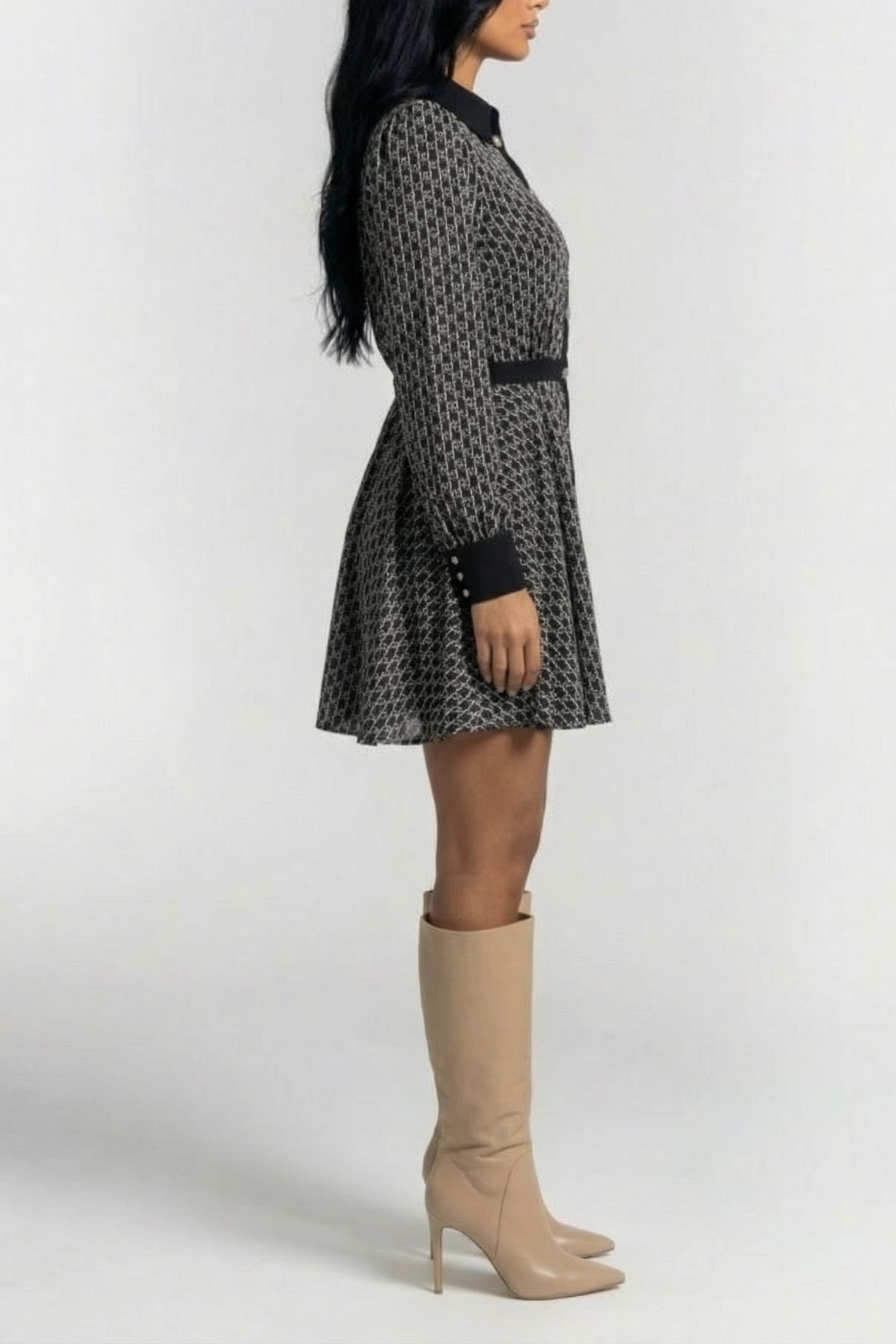 MARCIANO BY GUESS EDITH CHEMISIER DRES NEW MONOGRAM BLACK B 3