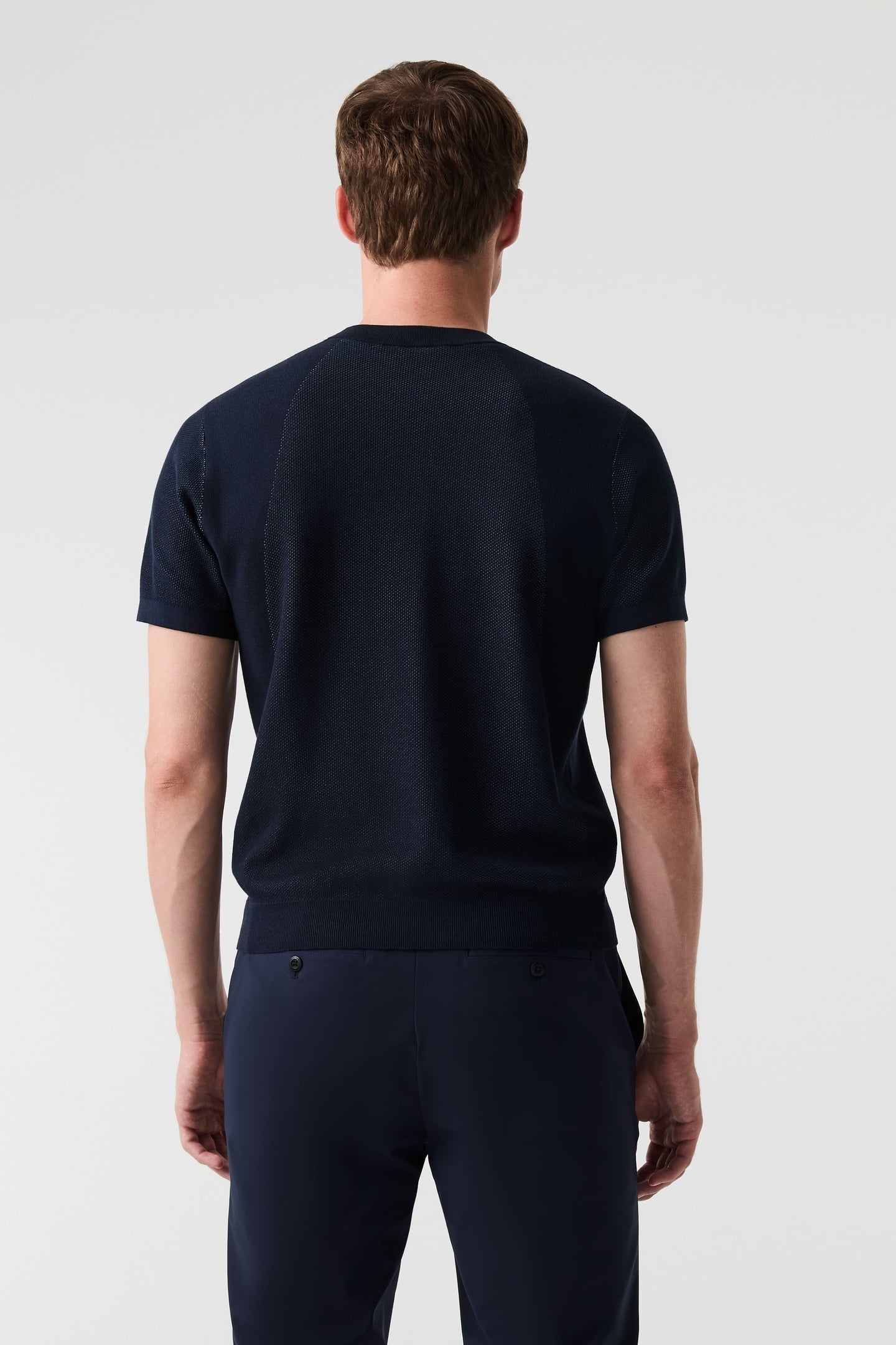 FAWEN V1.Y9.01 FLAT-KNIT-SHIRT DARK NAVY/FOG BLUE 2