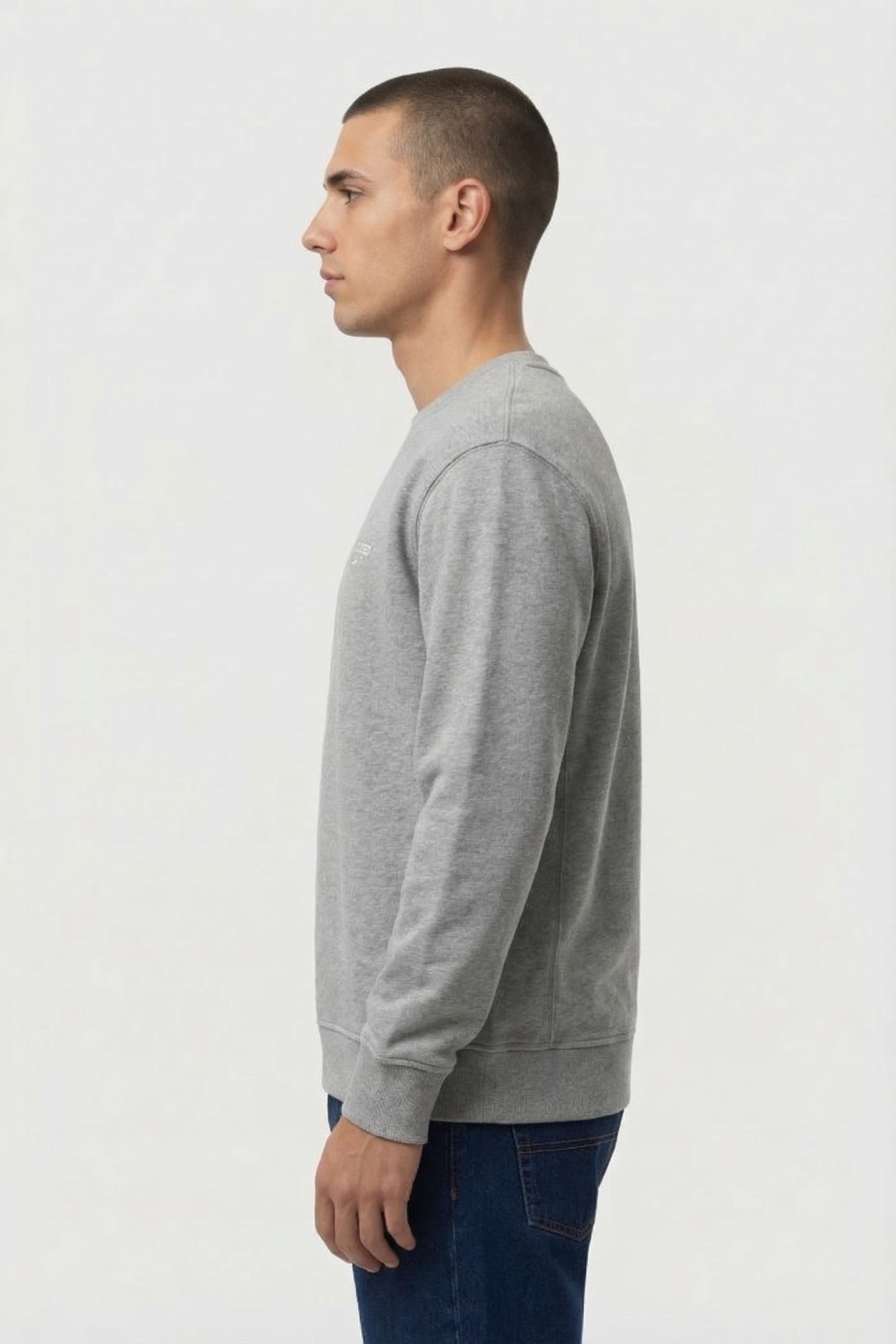 CREW SWEATSHIRT T-SHIRTS GREY HEATHER MELANGE 3